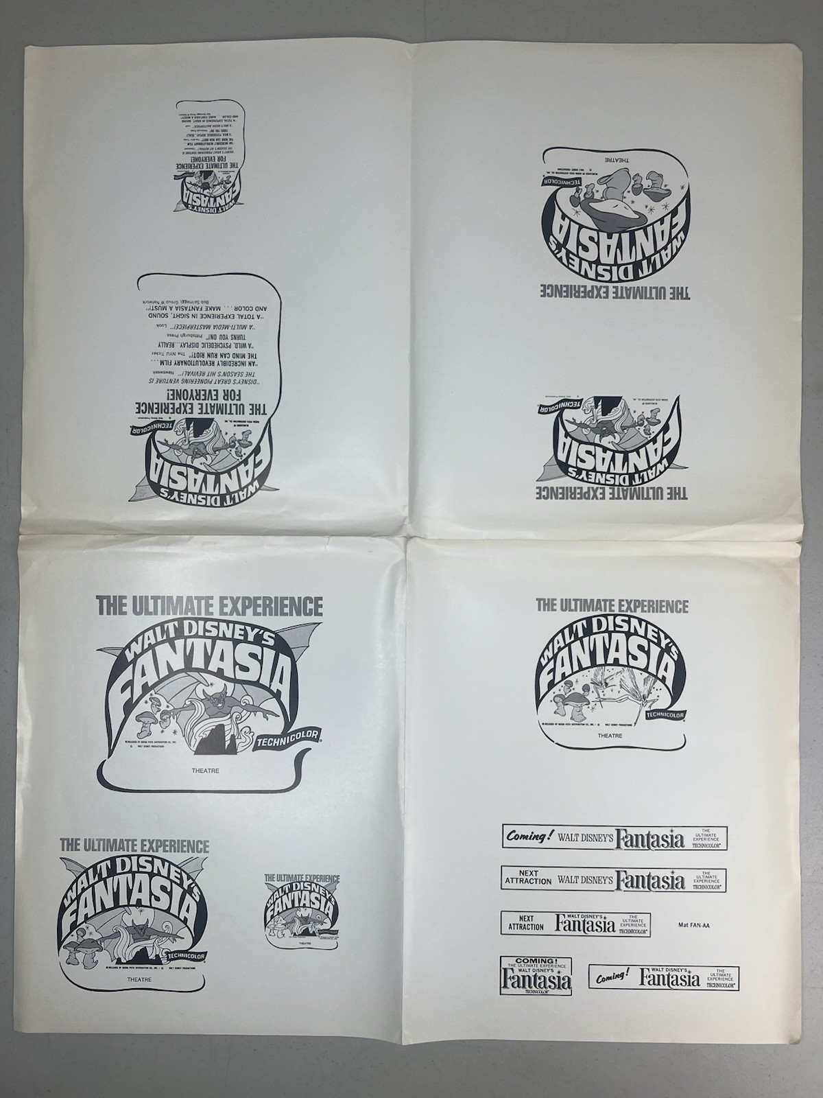 Vintage Walt Disney's Fantasia Movie Newspaper Print Ad Mat Ultimate Experience