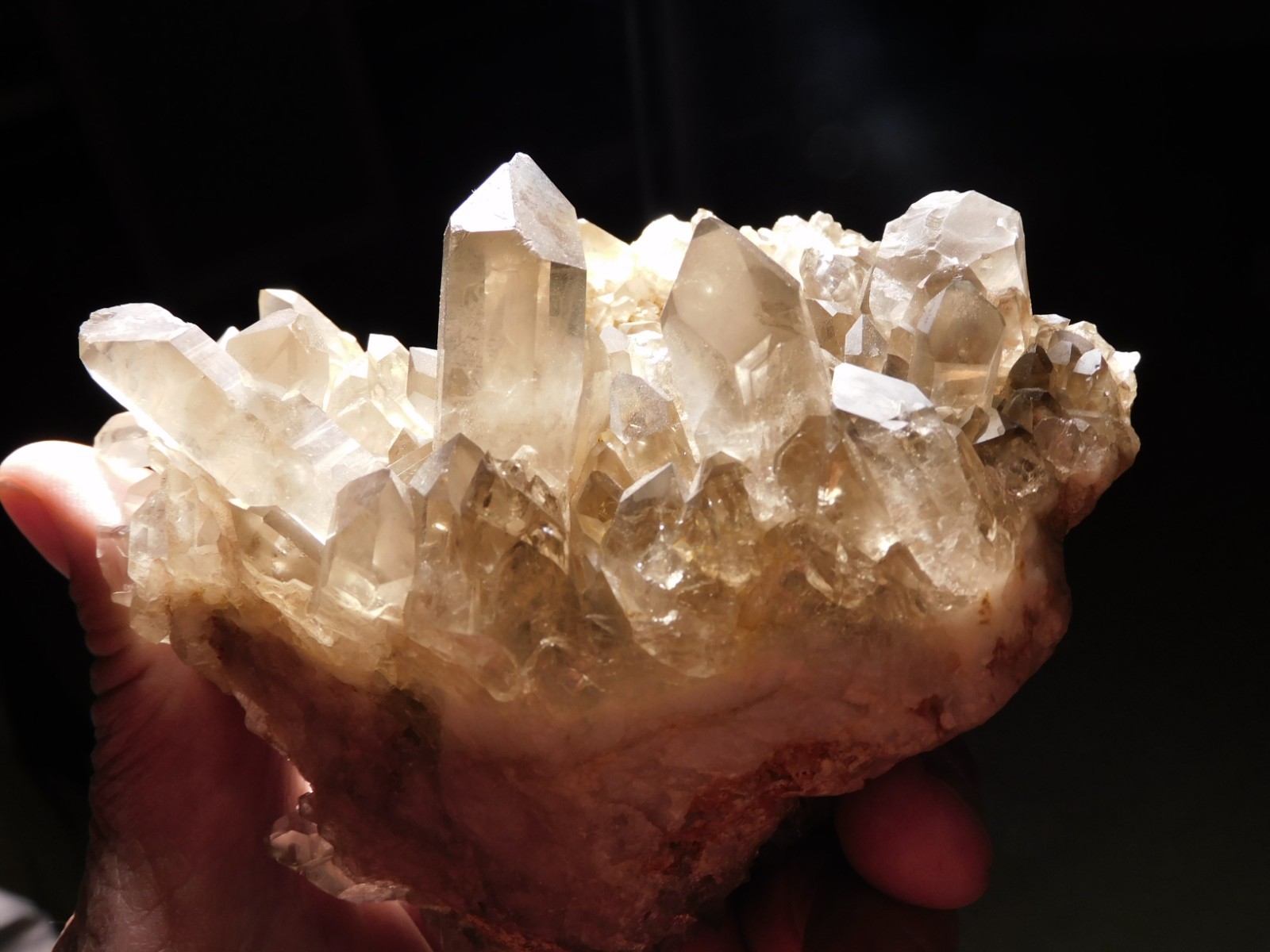 TWENTY FIVE Points Larger SMOKY Quartz BURR Crystal Cluster Brazil 670gr