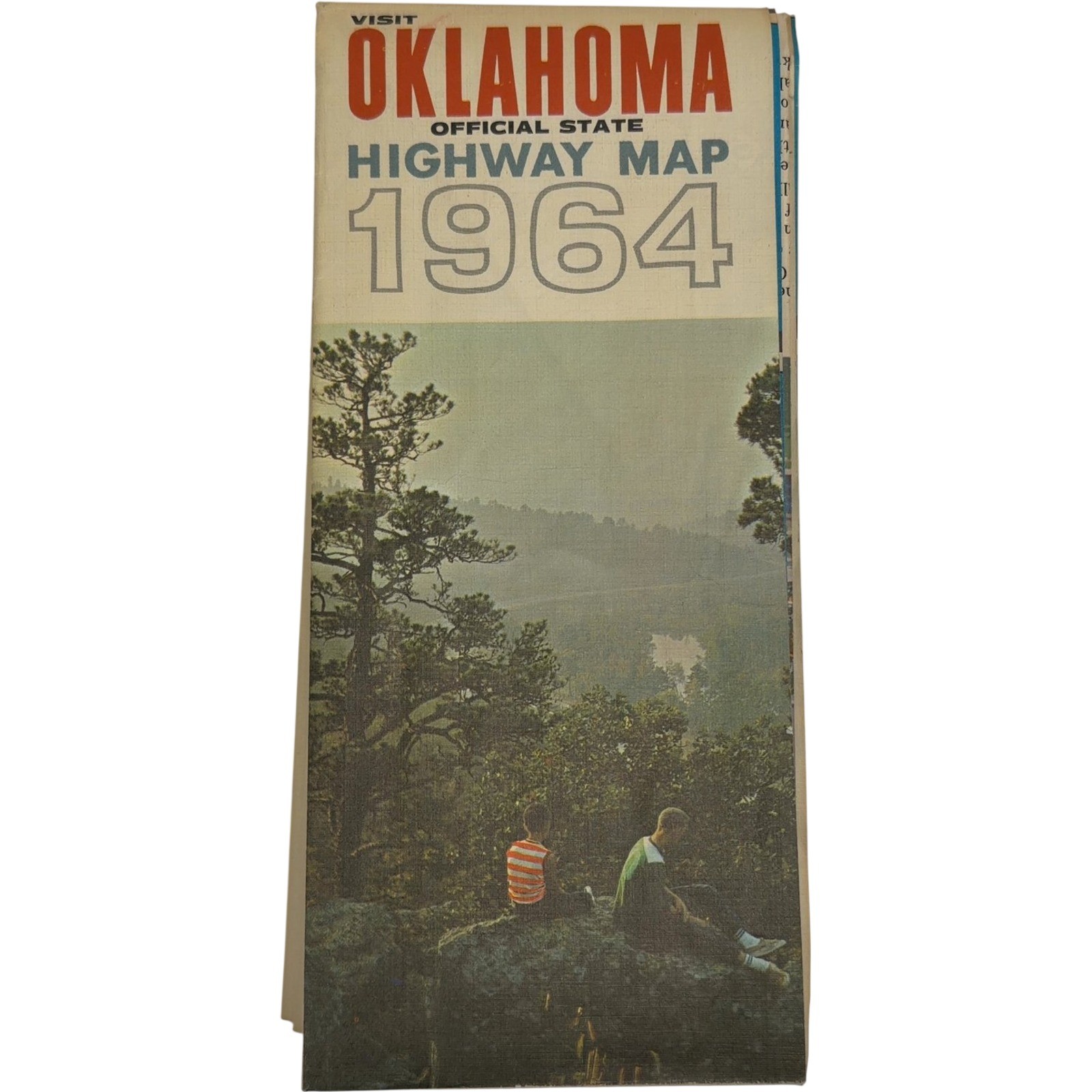 1964 Oklahoma Highway Map World's Fair Edition Vintage Collectible State Map