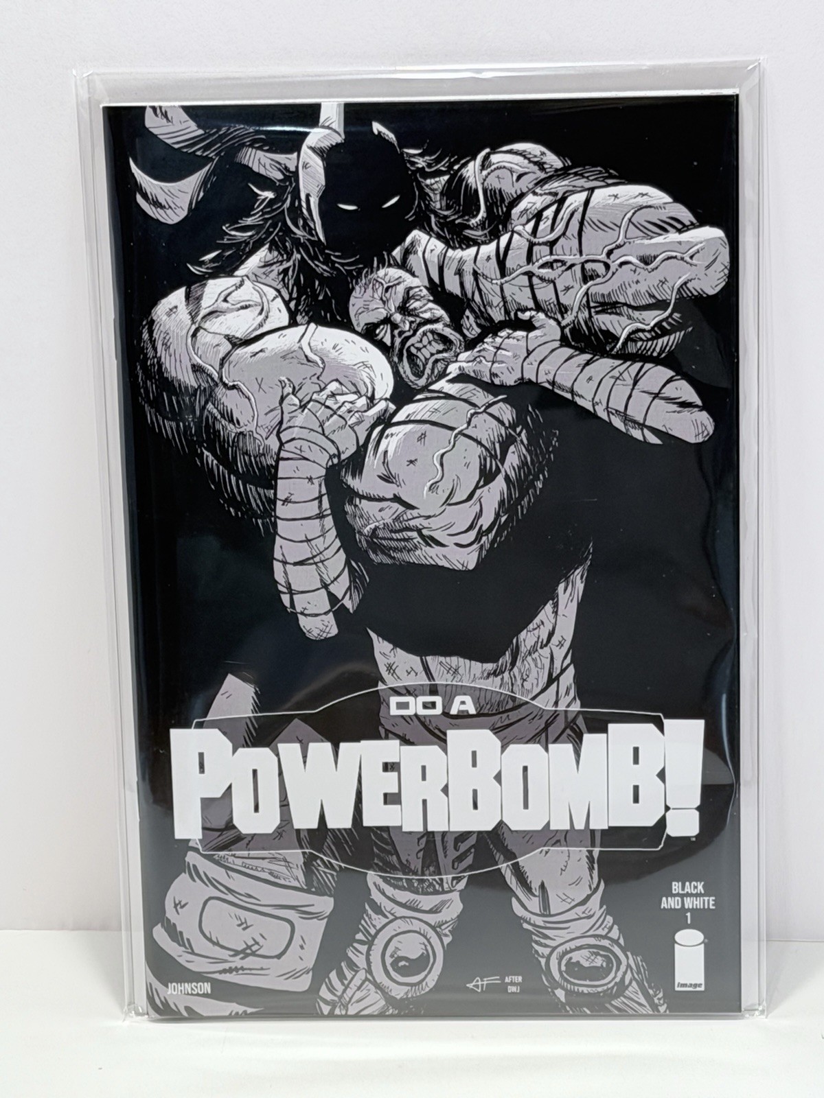 Do a Powerbomb #1 Batman Homage NYCC Exclusive B&W Variant LTD 500 Image