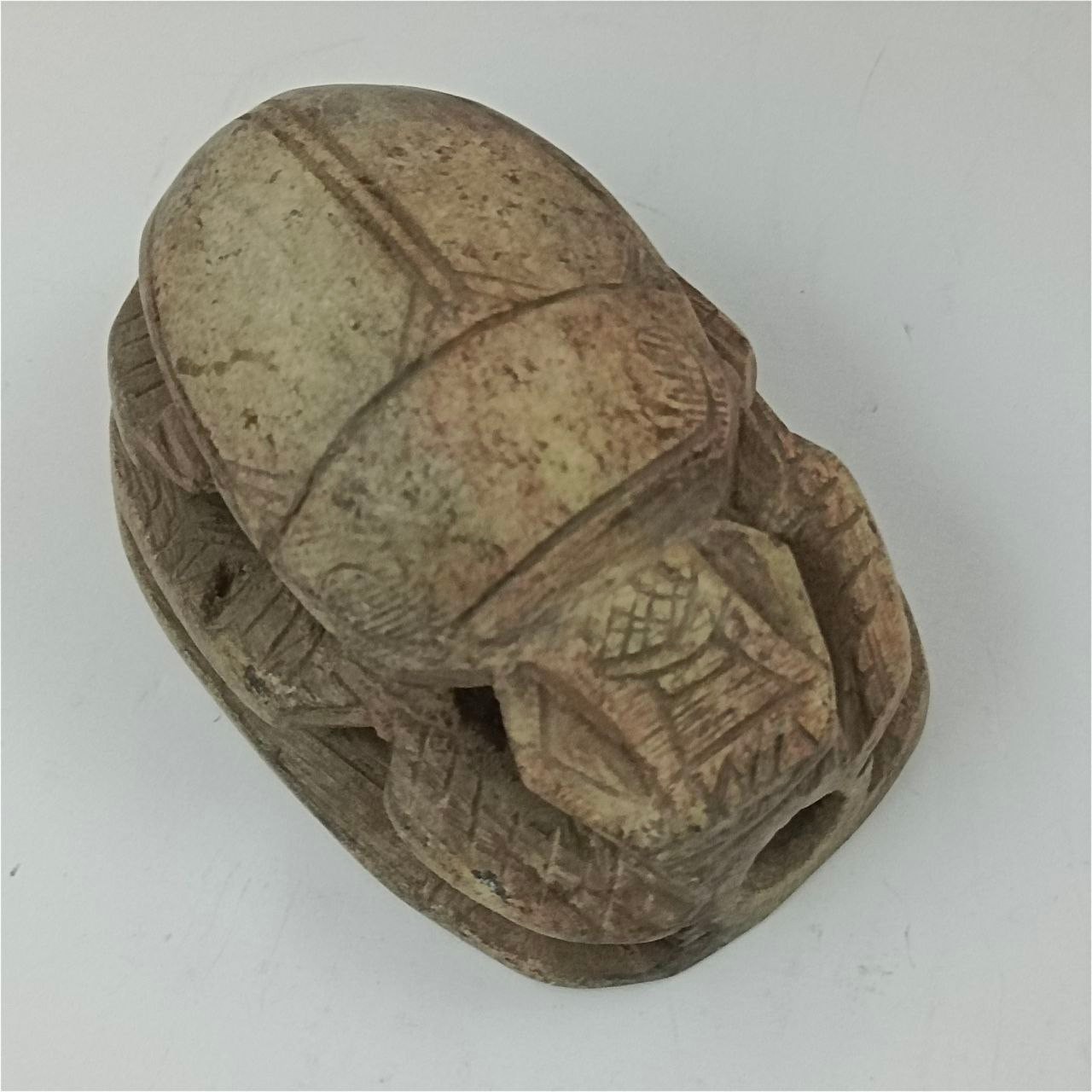 Rare Egyptia scarab relic with hieroglyphs unique pharaonic archaeological style