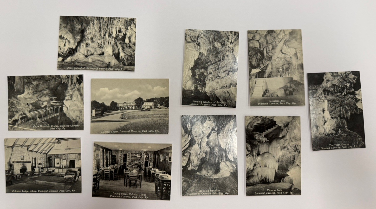Vtg 1940’s Set PARK CITY KY Postcard DIAMOND CAVERNS Cathedral Falls PHOTO  MINT