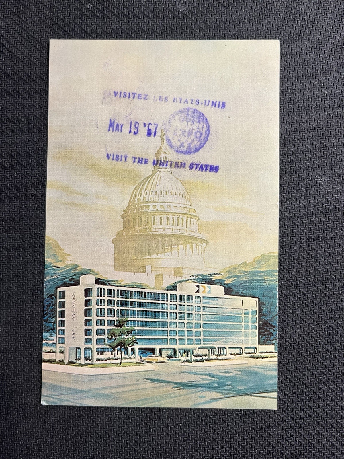 Vintage Skyline Motor Inn Postcard NYC w/EXPO 67 Stamped May 19, 1967