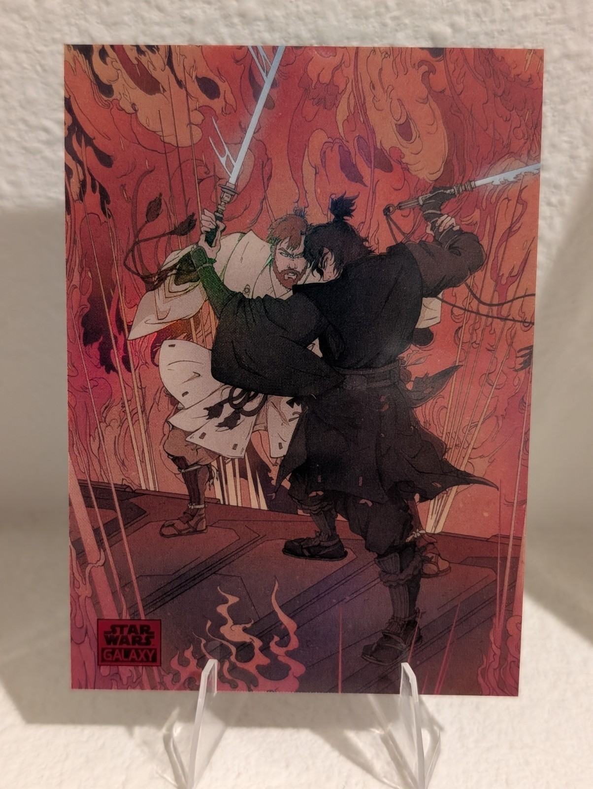 2025 Topps Star Wars Galaxy Duel On Mustafar Red /5 A Heated Confrontation DOM-8