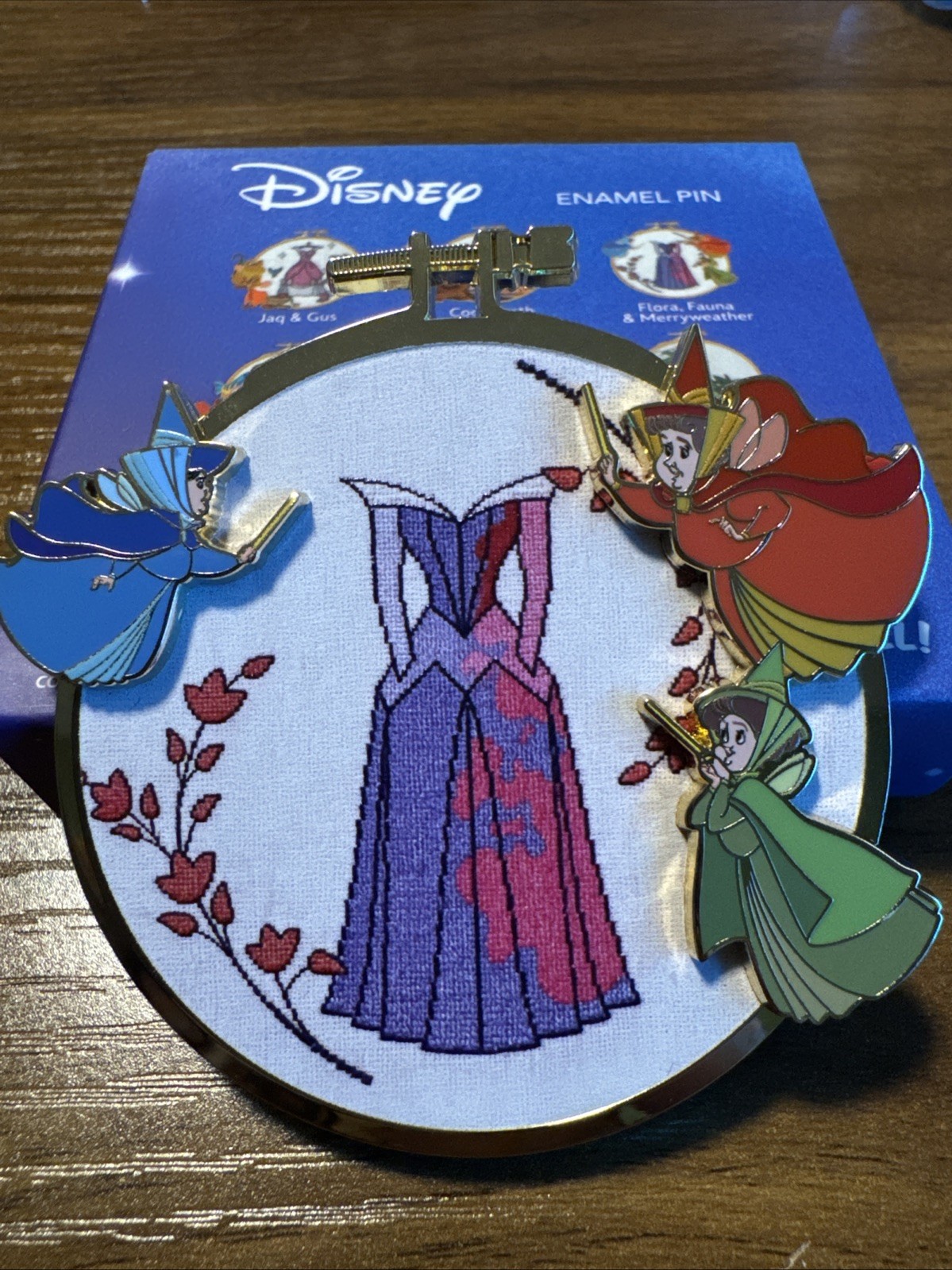 Disney Sleeping PALM Fairies Flora Fauna Merryweather Pin Cross Stitch Le 500