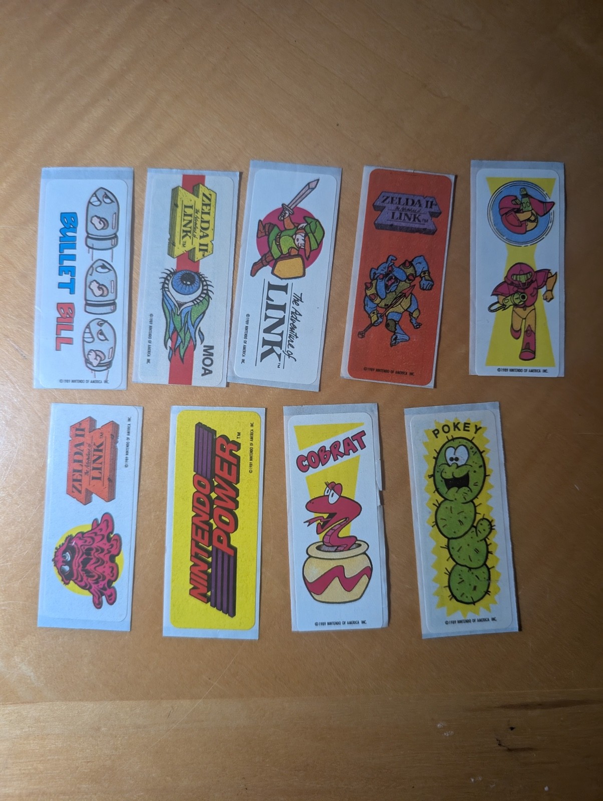 1989 topps nintendo gum sticker LOT of 9 Mario Metroid Zelda