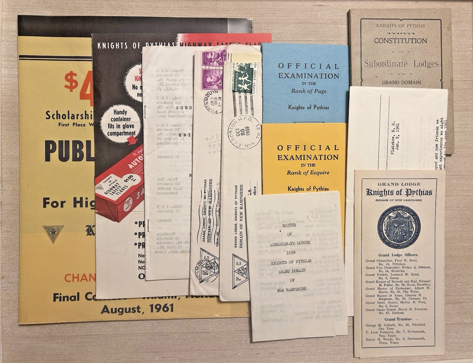 Vintage Antique Knights of Pythias NH Ephemera- Letters Roster Lot Of 11 Pcs