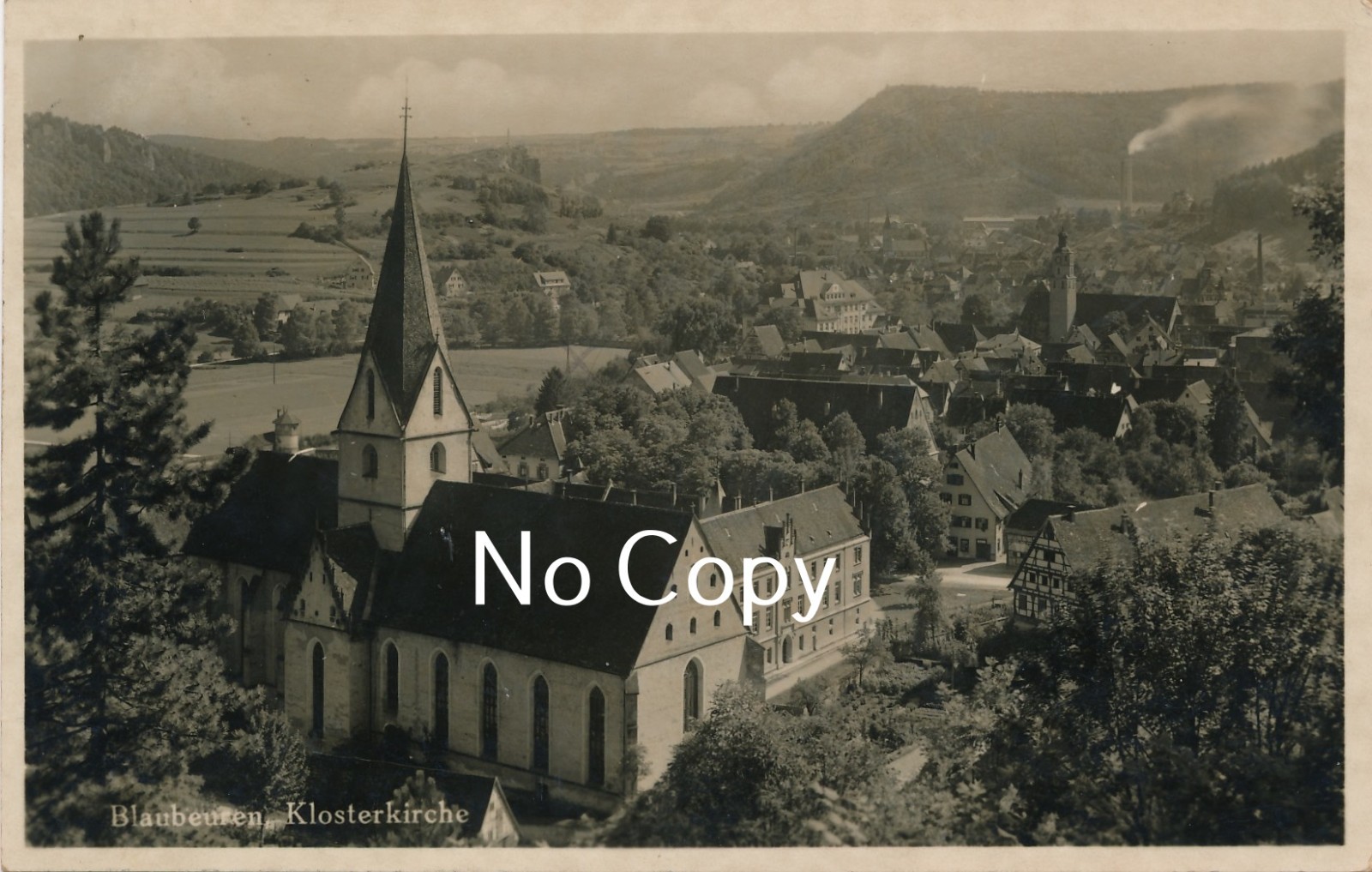 Blaubeuren Monastery Church Panorama Postcard used approx. 1930 x262