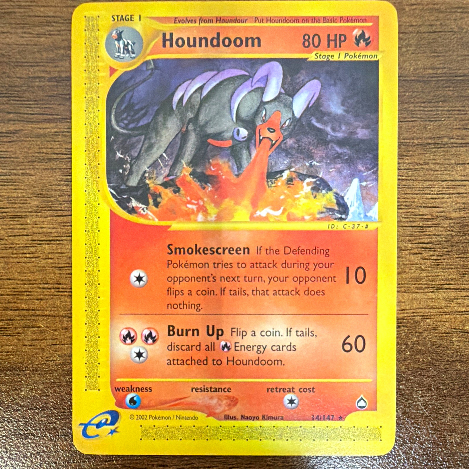Pokémon Houndoom 14/147 - 2002 - Aquapolis - Near Mint - vintage Pokemon card 