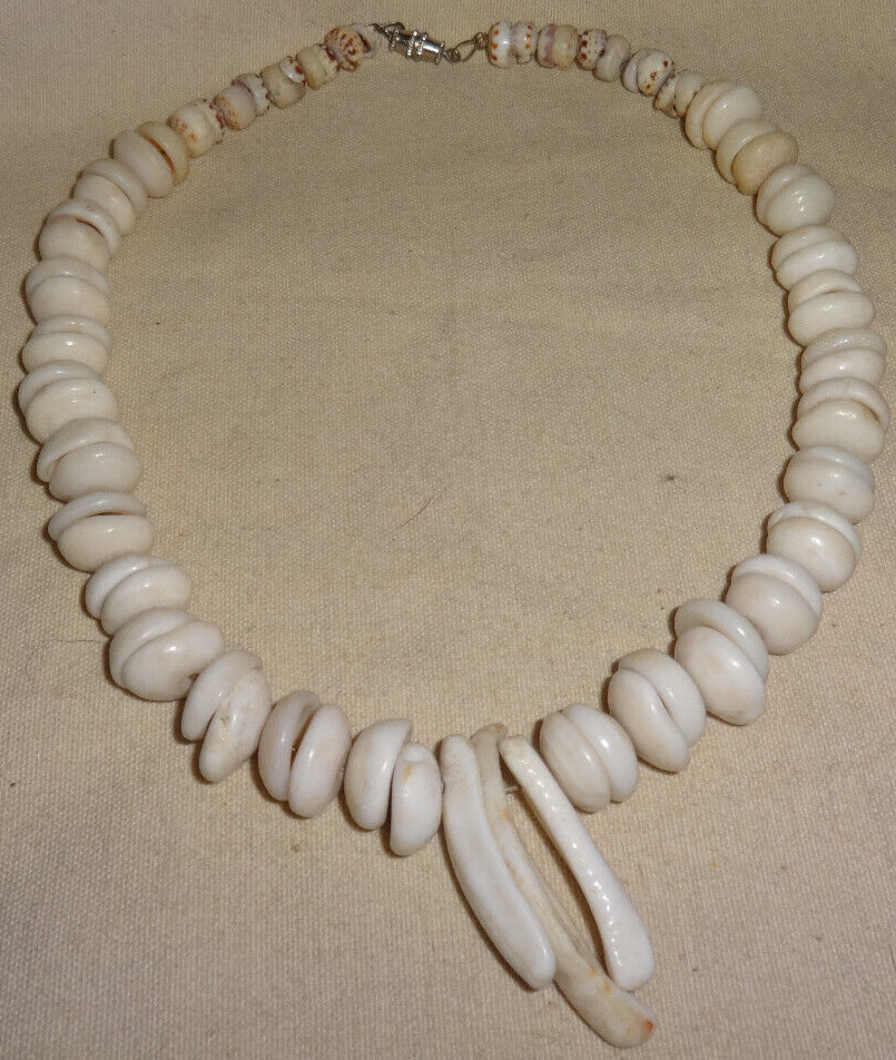 vtg Estate Graduated Hawaiian Surfer Puka Shell Necklace 16\