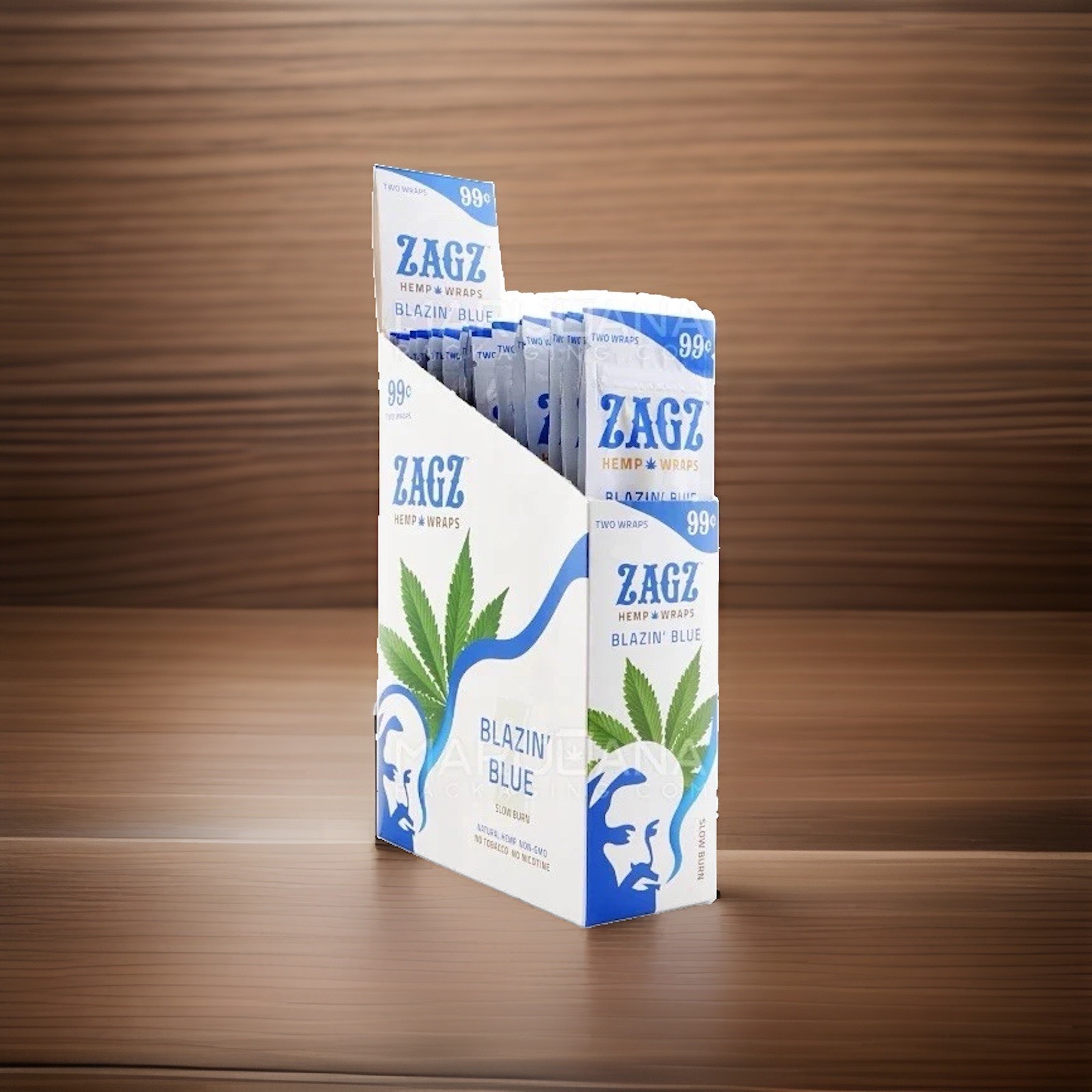 ZAGZ Rolling Paper Organic Wrap BLAZIN BLUE  Full Box 25 PACK Karma 50 Wraps NEW