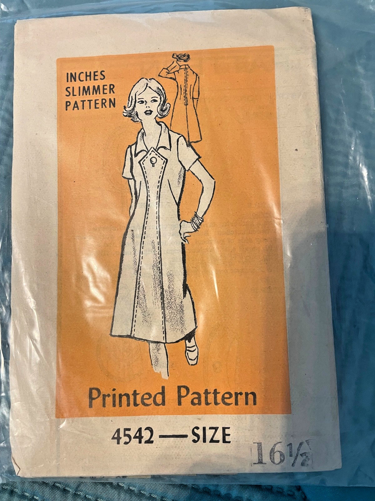 Vintage 1970's Anne Adams 4542 DRESS Sewing Pattern Women’s 16.5