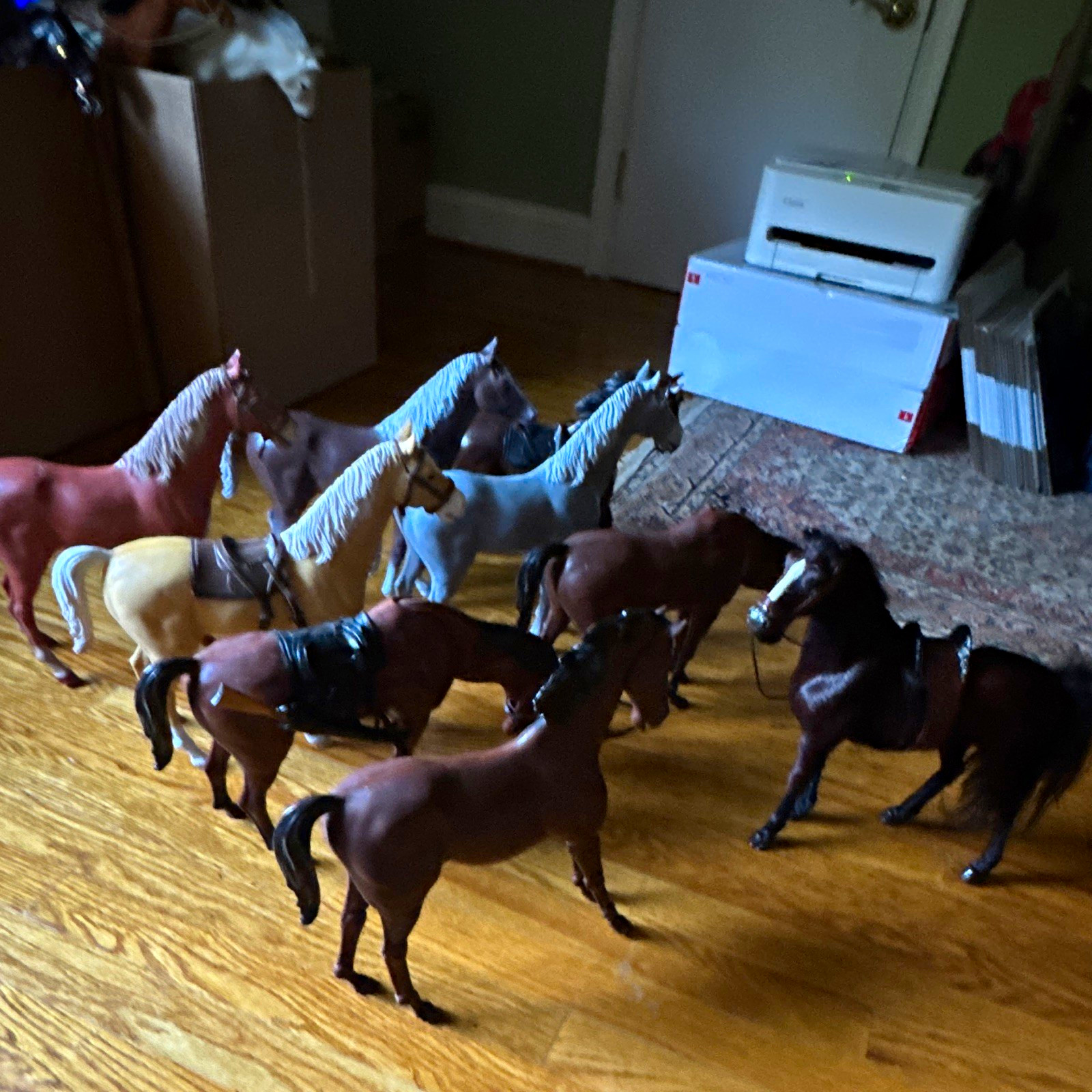 Breyer Plastic Model Horses Mixed Lot with Saddles & Bridles - Various Colors