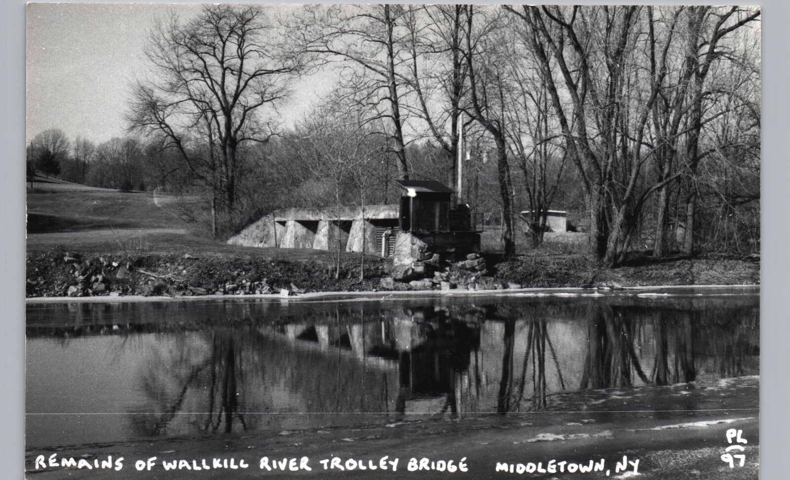 TROLLEY BRIDGE REMAINS wallkill river middletown ny real photo postcard rppc TROLLEY BRIDGE REMAINS wallkill river middletown ny real photo postcard rppc
