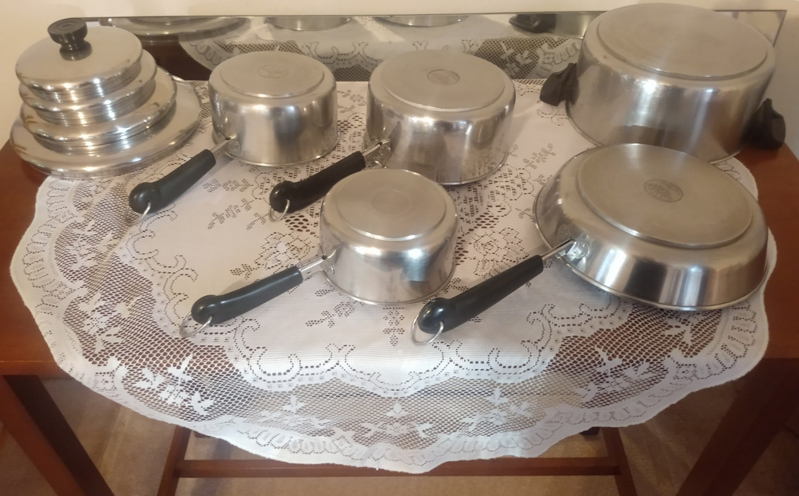 Revere Ware 1801 Stainless Steel Tri-Ply Pots 9 Pc Set 1qt,1.5qt,2qt, 4.5qt,9in