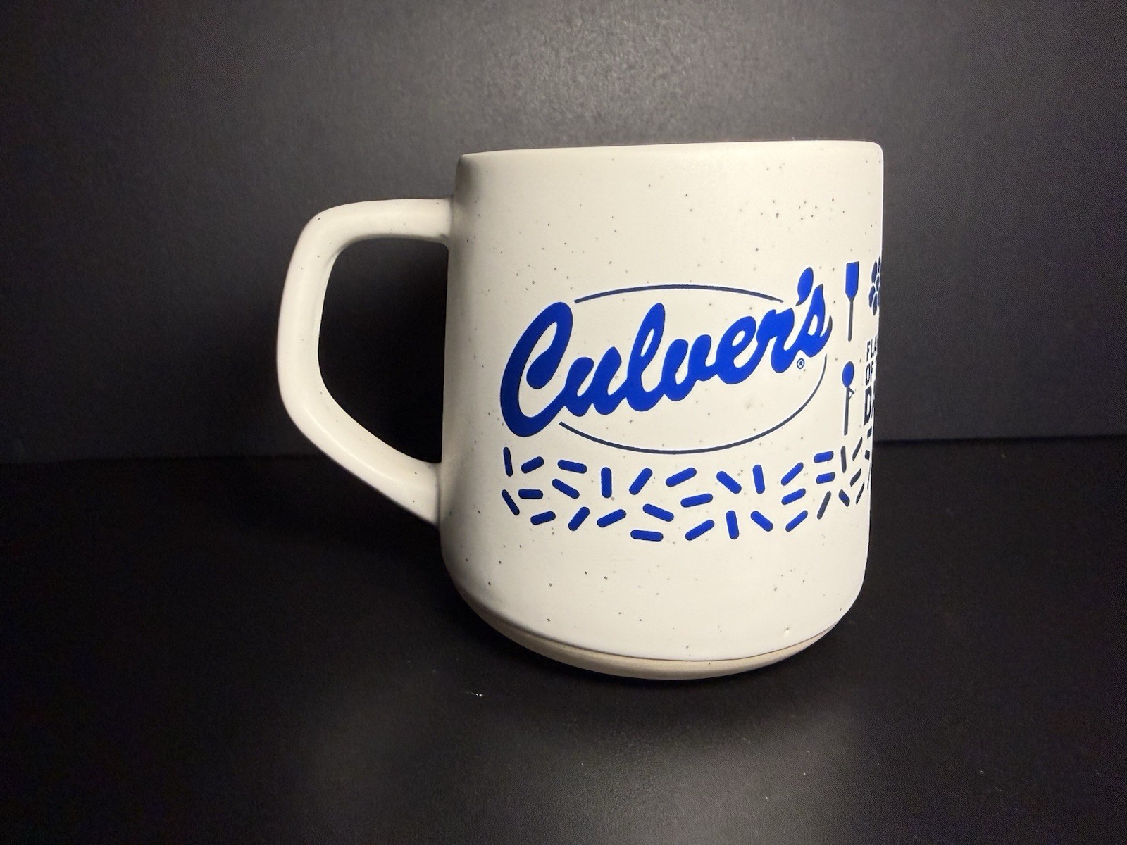 White and Blue Culver's Coffee Mug - Unique 40 Year Anniversary - Never Used