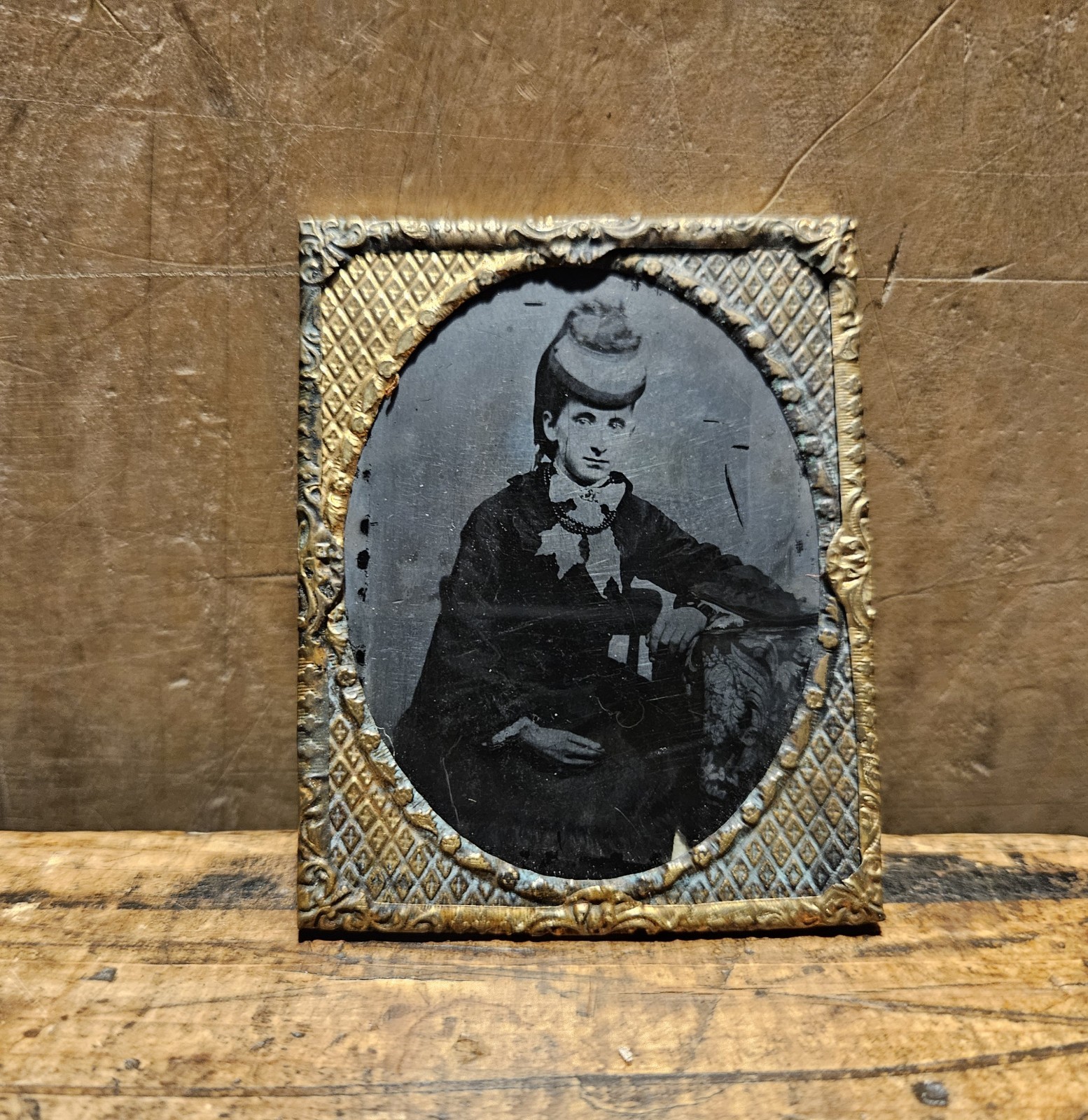Antique Tintype Portrait Of A Lady