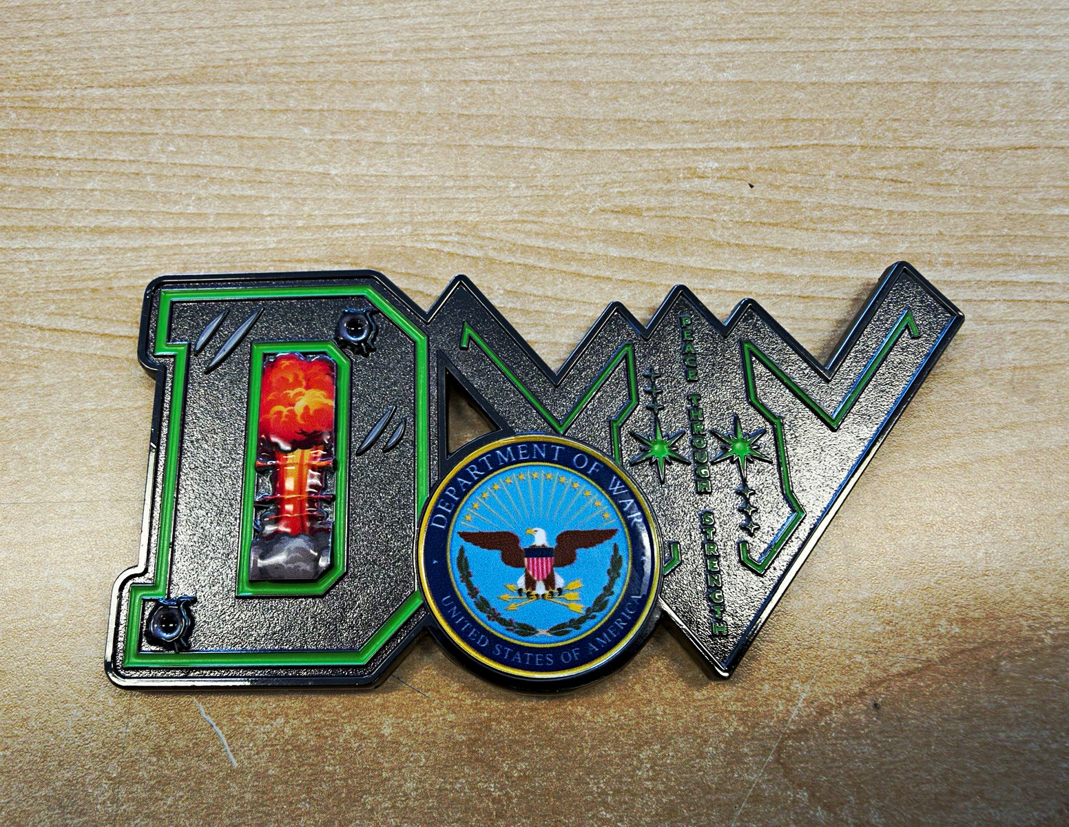Department of the War Whiteman AFB  Stealth B-2 Challenge Coin 4”x2”