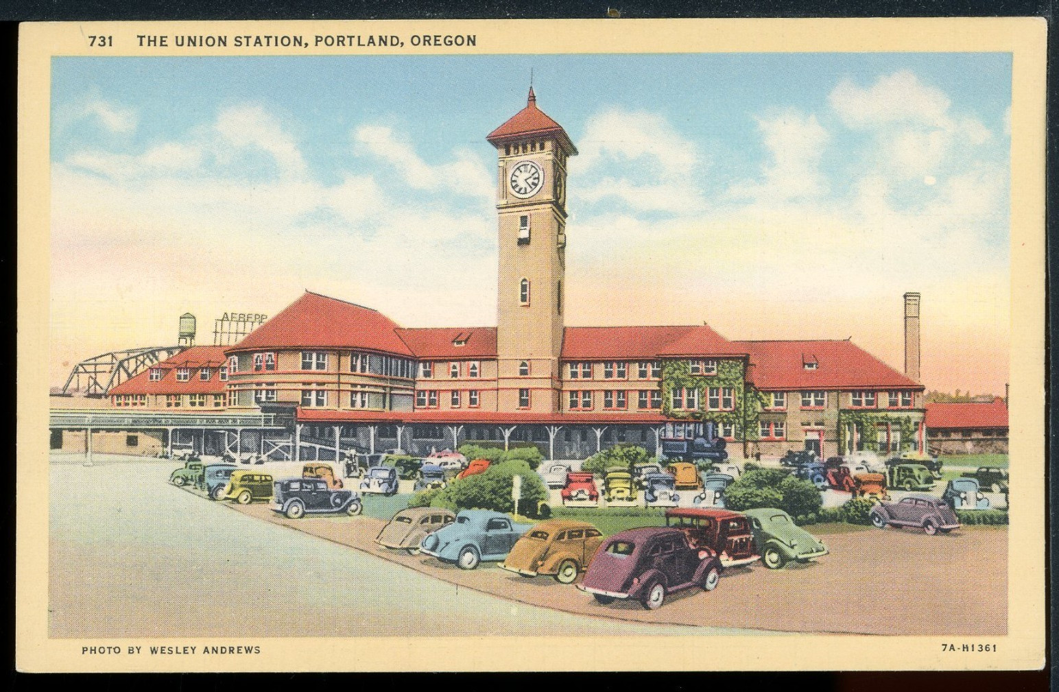 1937 Union Station Portland Oregon Historic Vintage Postcard A2494