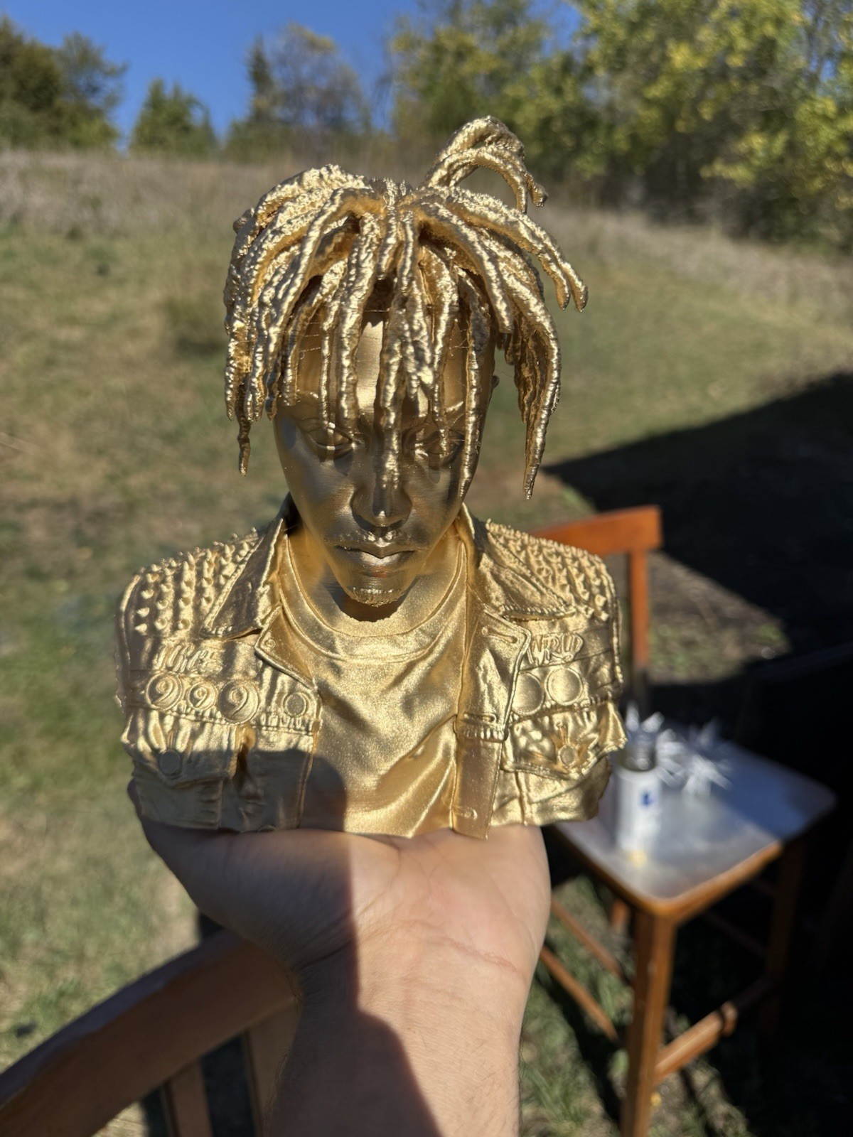 Juice Wrld Statue 3D Printed Gold 