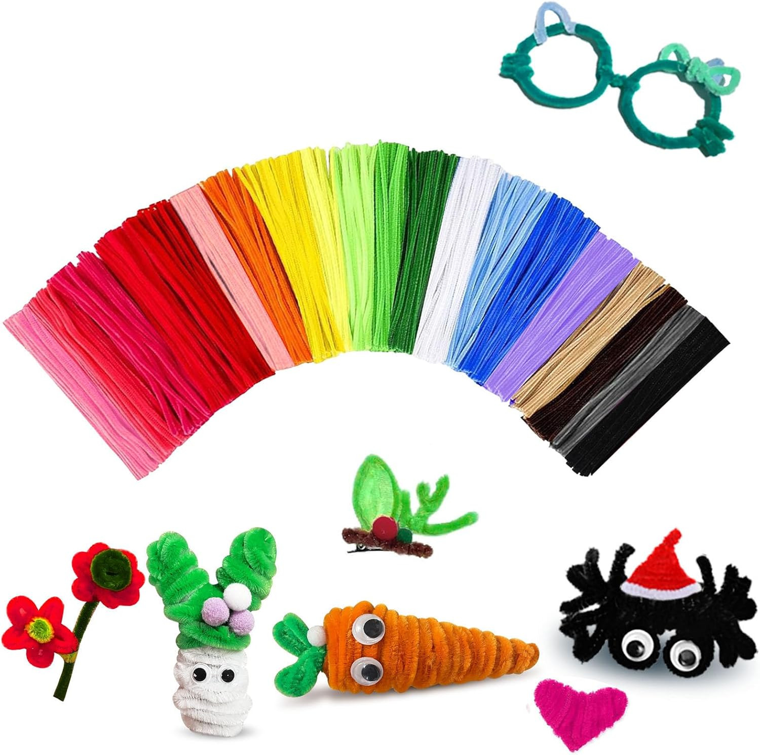 Pipe Cleaners Craft,400PCS Pipe Cleaners Bulk,Juegos para Niños,Craft Supplies,A