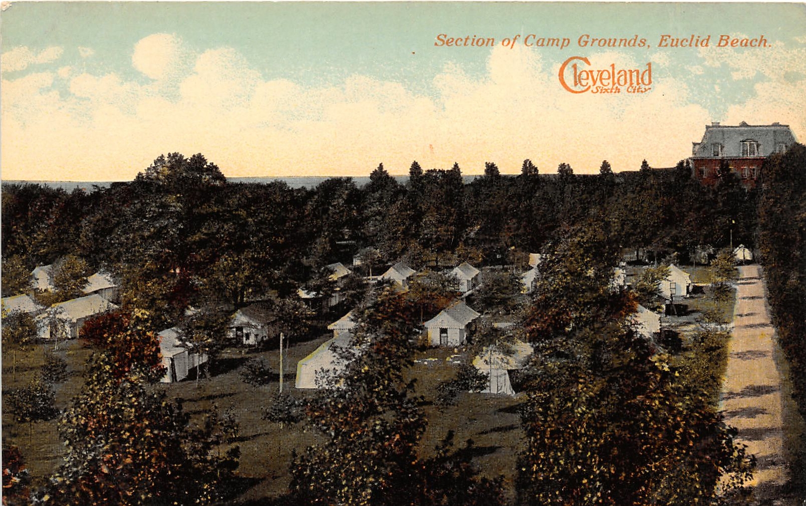 F68/ Euclid Beach Amusement Park Cleveland Ohio Postcard c1910 Camp Grounds 3