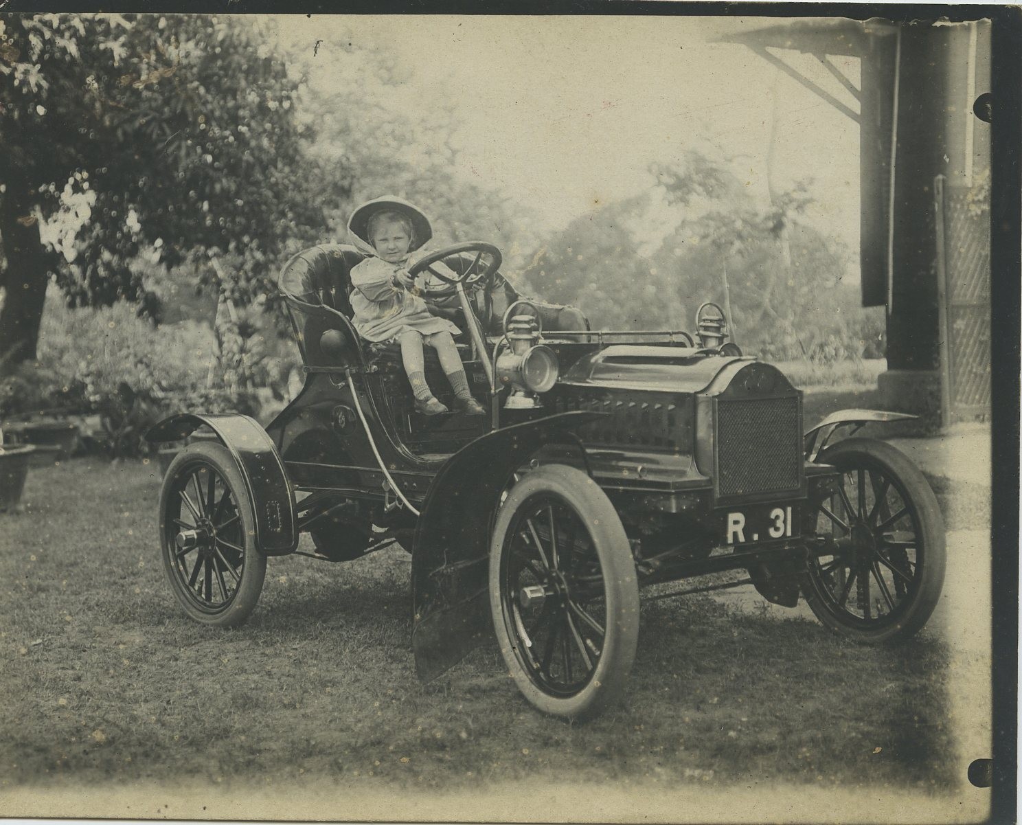 Child Early Vintage Motor Car Automobile Derby R. 31 c1900s Photo