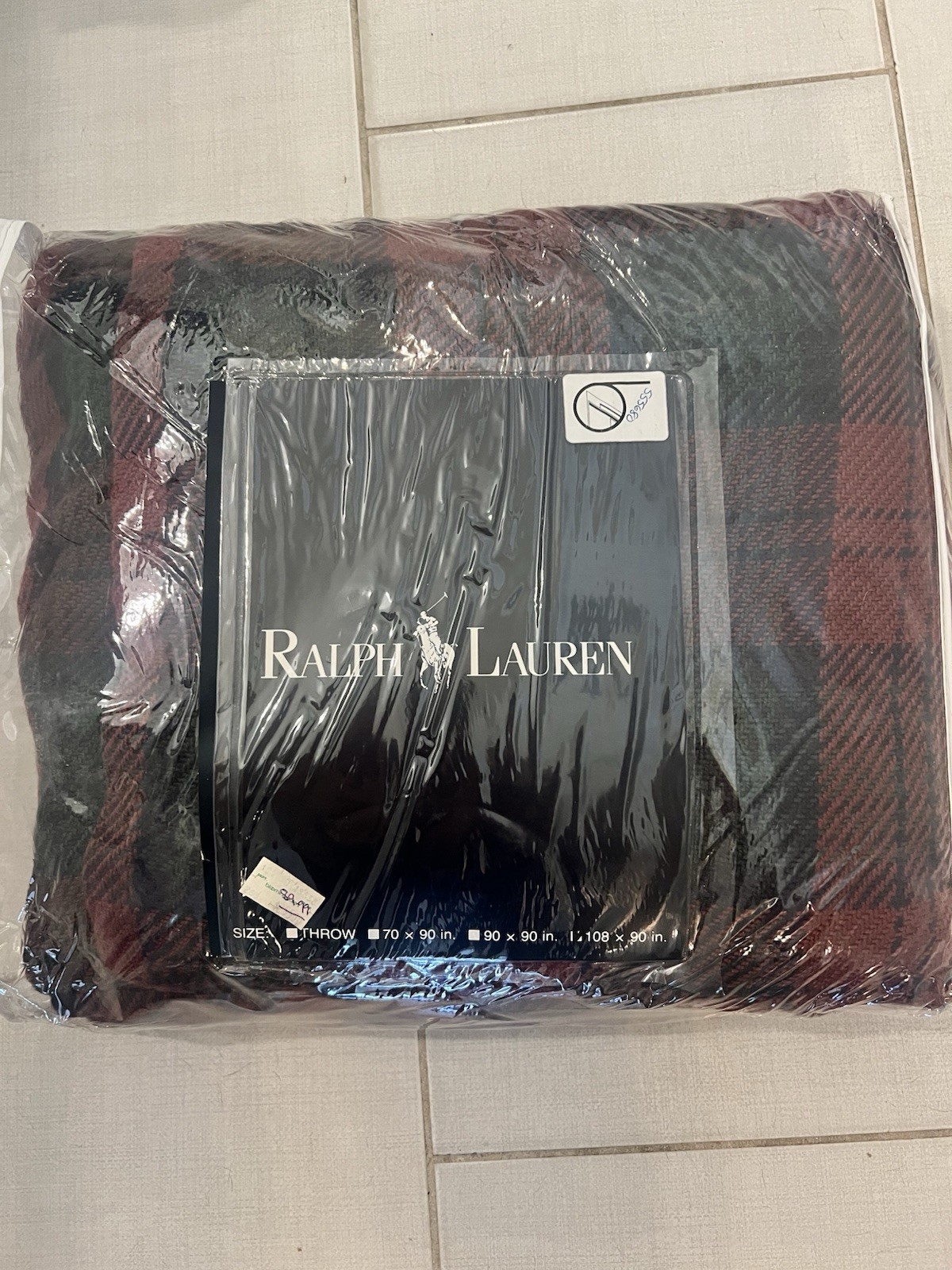 Vintage 1990s Ralph Lauren Blanket 108x90 – Supima Cotton Plaid Original Pack