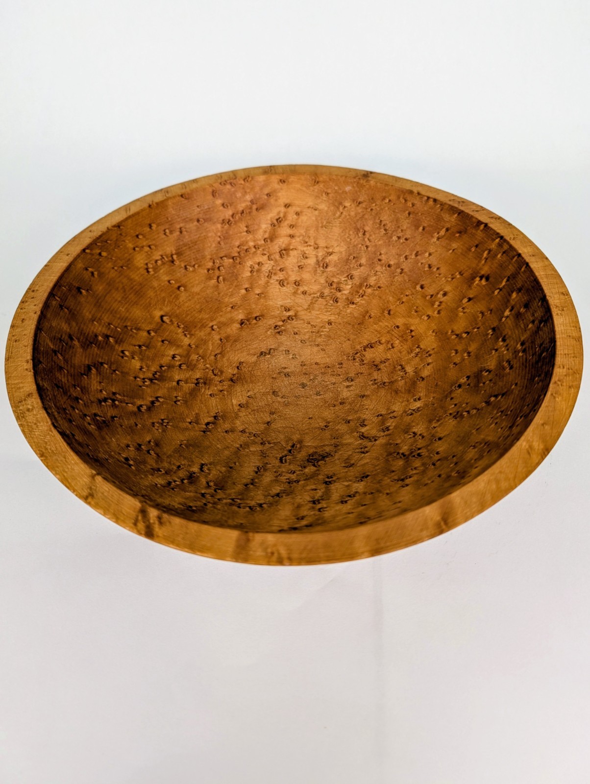 Antique MUNISING Wood Dough Bowl Birdseye Maple Primitive Farmhouse 11