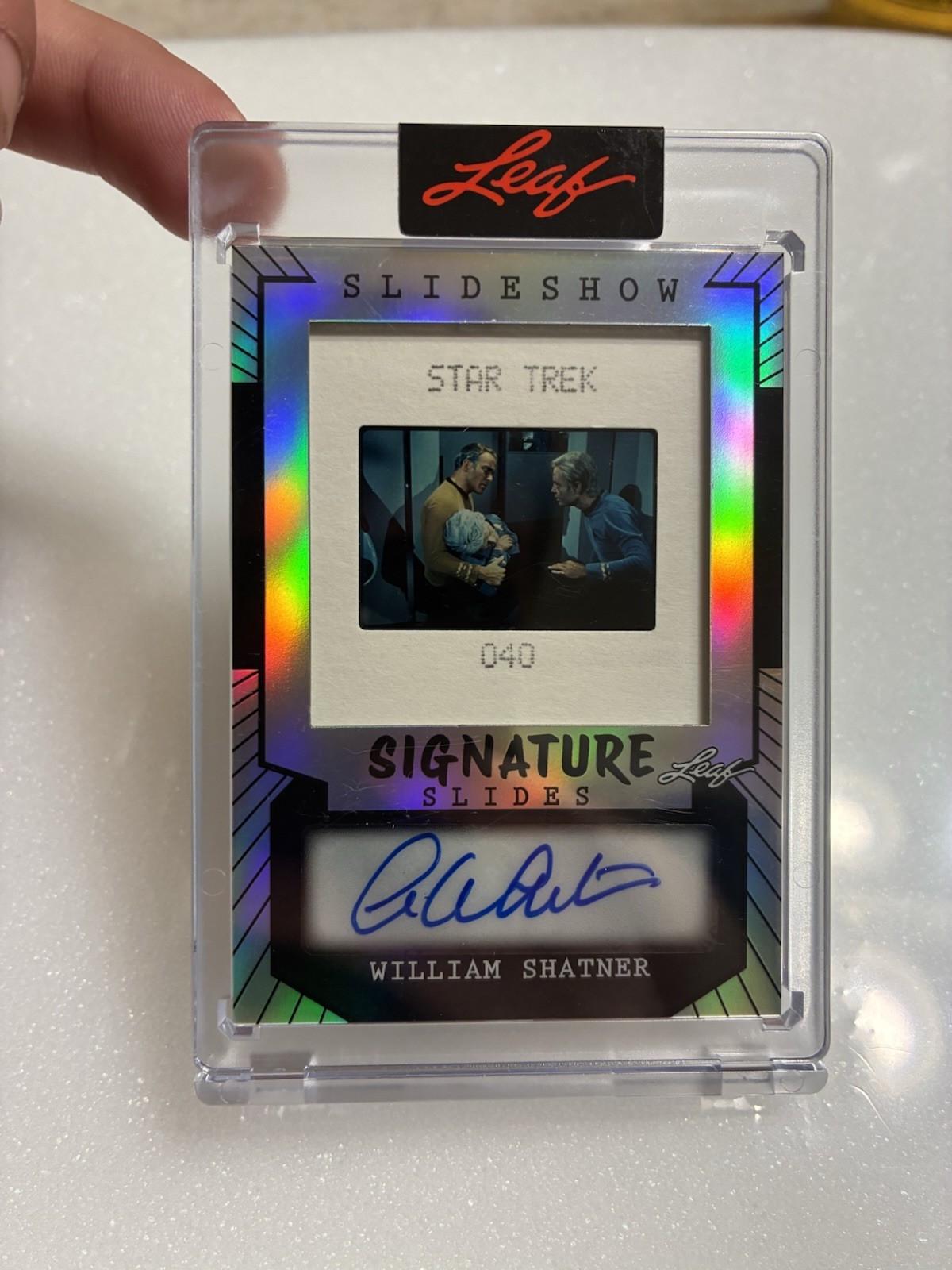 2026 Leaf Slideshow Auto William Shatner W/ Authentic Film Strip Star Trek