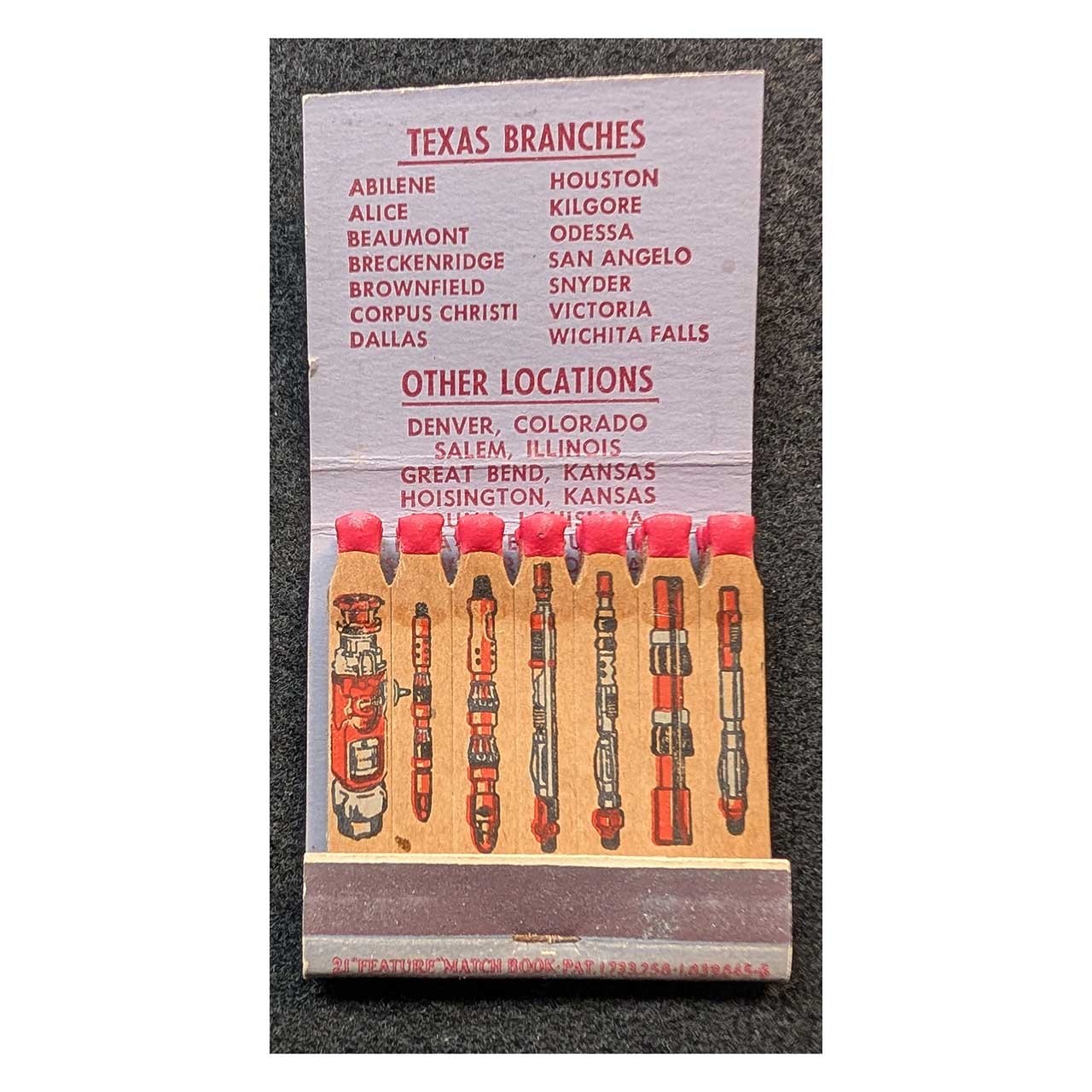 Full Book Feature Matchbook Guiberson Oil Field Equipment