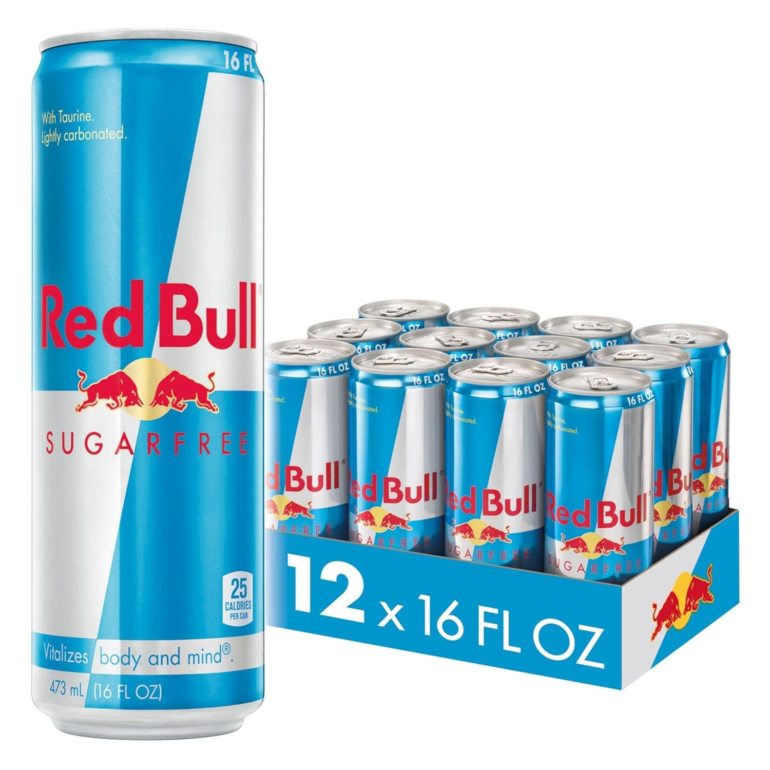 Sugar Free Energy Drink with 151mg Caffeine plus Taurine & B Vitamins, 16 Fl Oz,