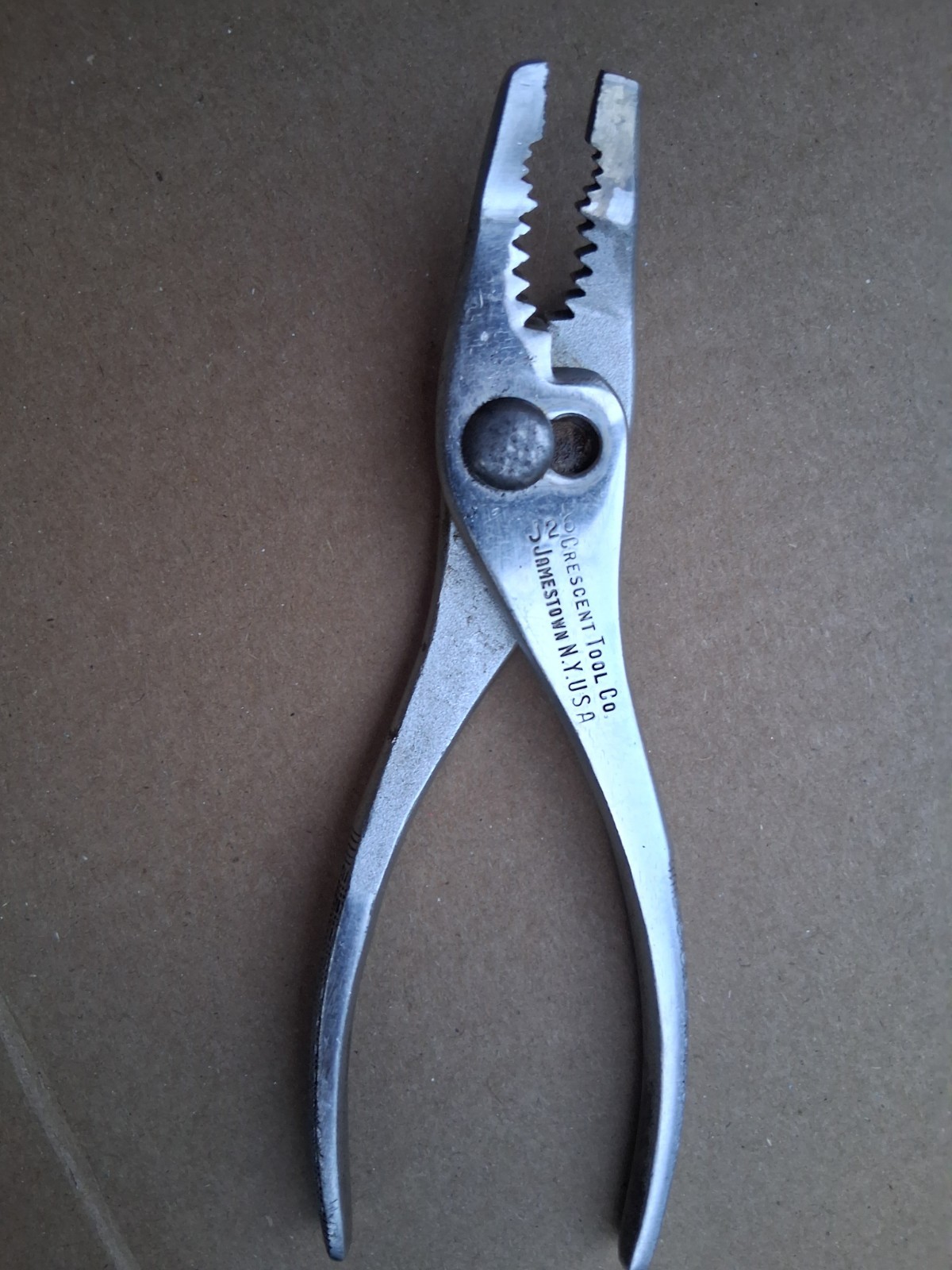 VINTAGE CRESCENT  TOOL CO. J26 PLIERS BENT-NOSE SLIP-JOINT NICE L@@K USA 🇺🇸 