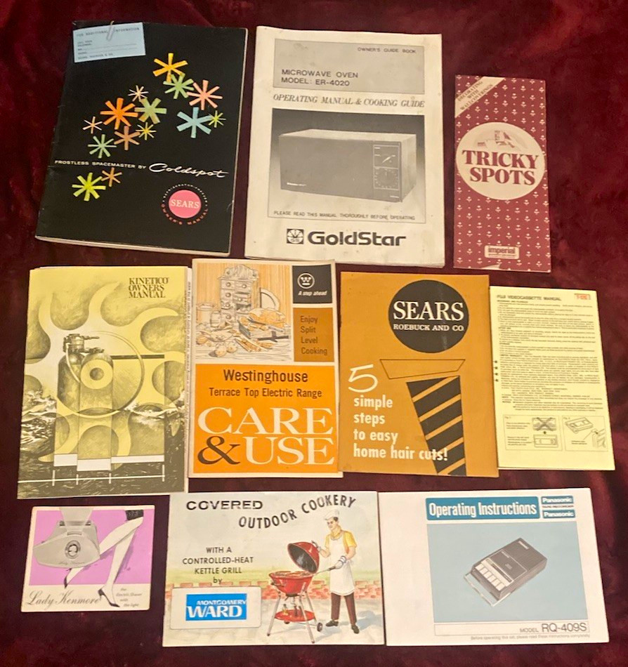 Vintage Lot of Manuals Coldspot GoldStar Westinghouse Panasonic etc
