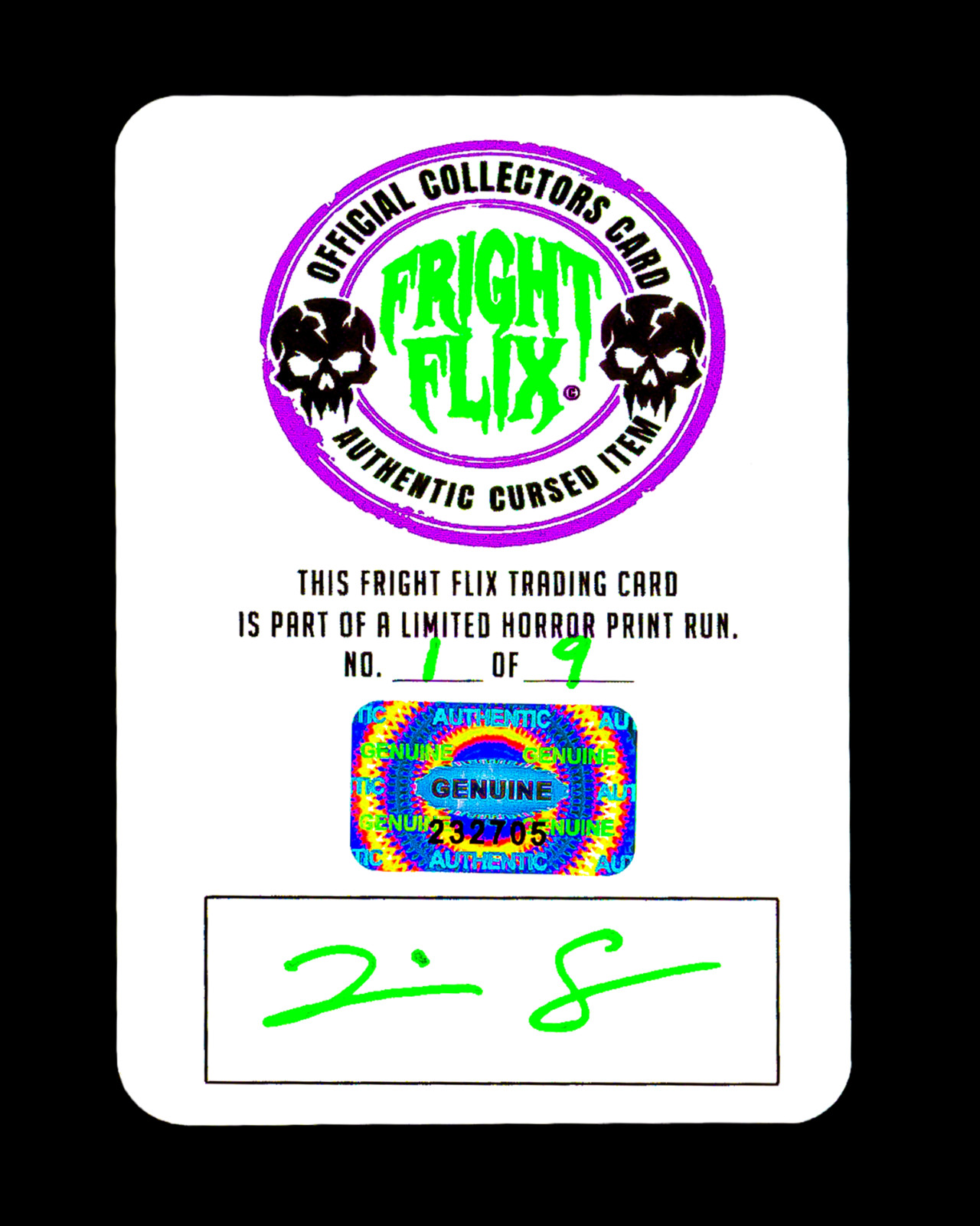 Fright Flix - Fright Night Evil Ed  *UNDEAD* Holo Card Fan Made *MINT* Signed