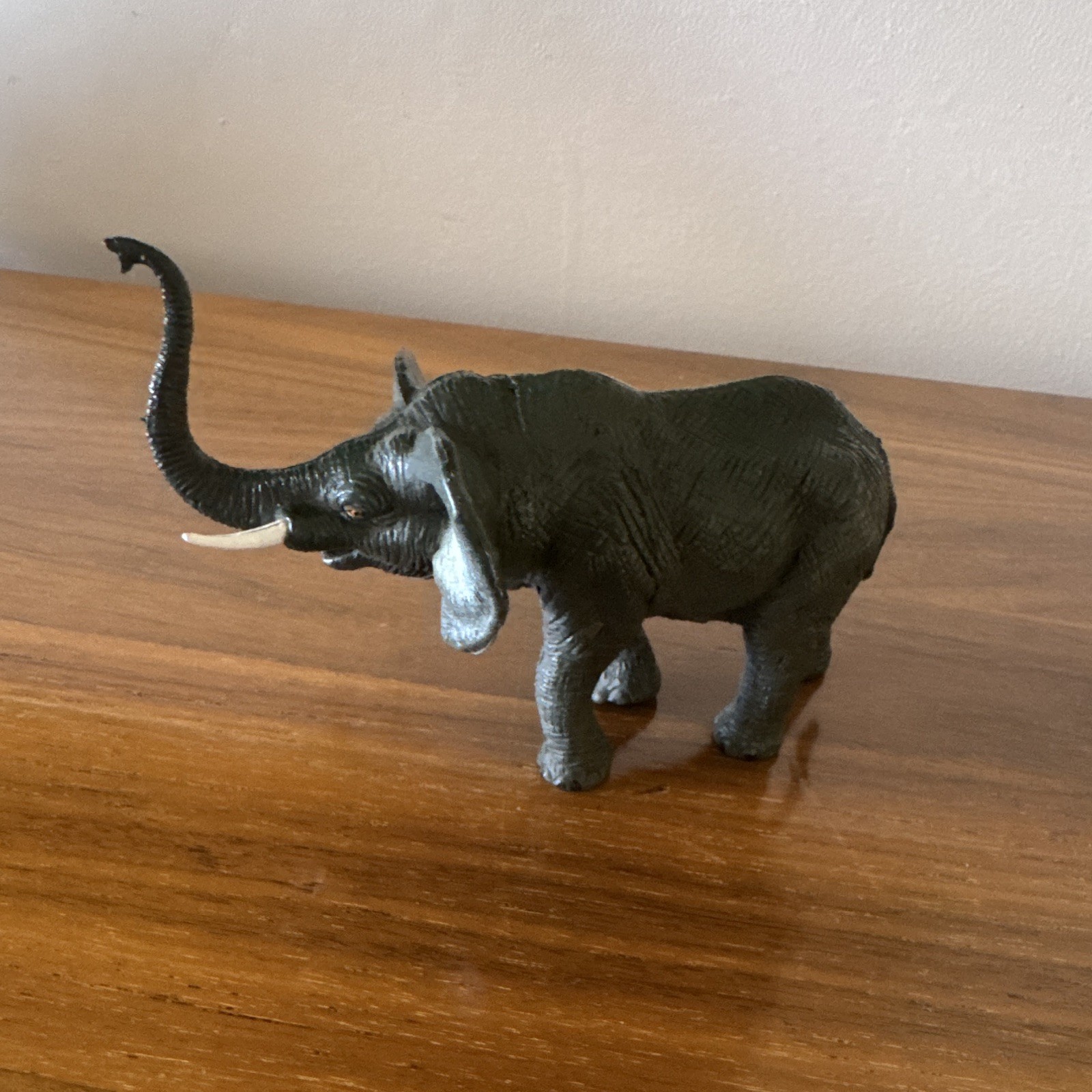 Vintage 1998 Elephant Toy Rubber Plastic Safari Animal Figurine Trunk Up China