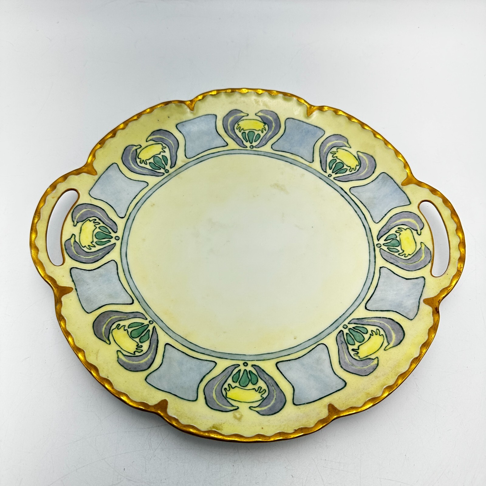 HAVILAND Limoges France Antique Wall Plate 1911 Art Nouveau Porcelain 11in