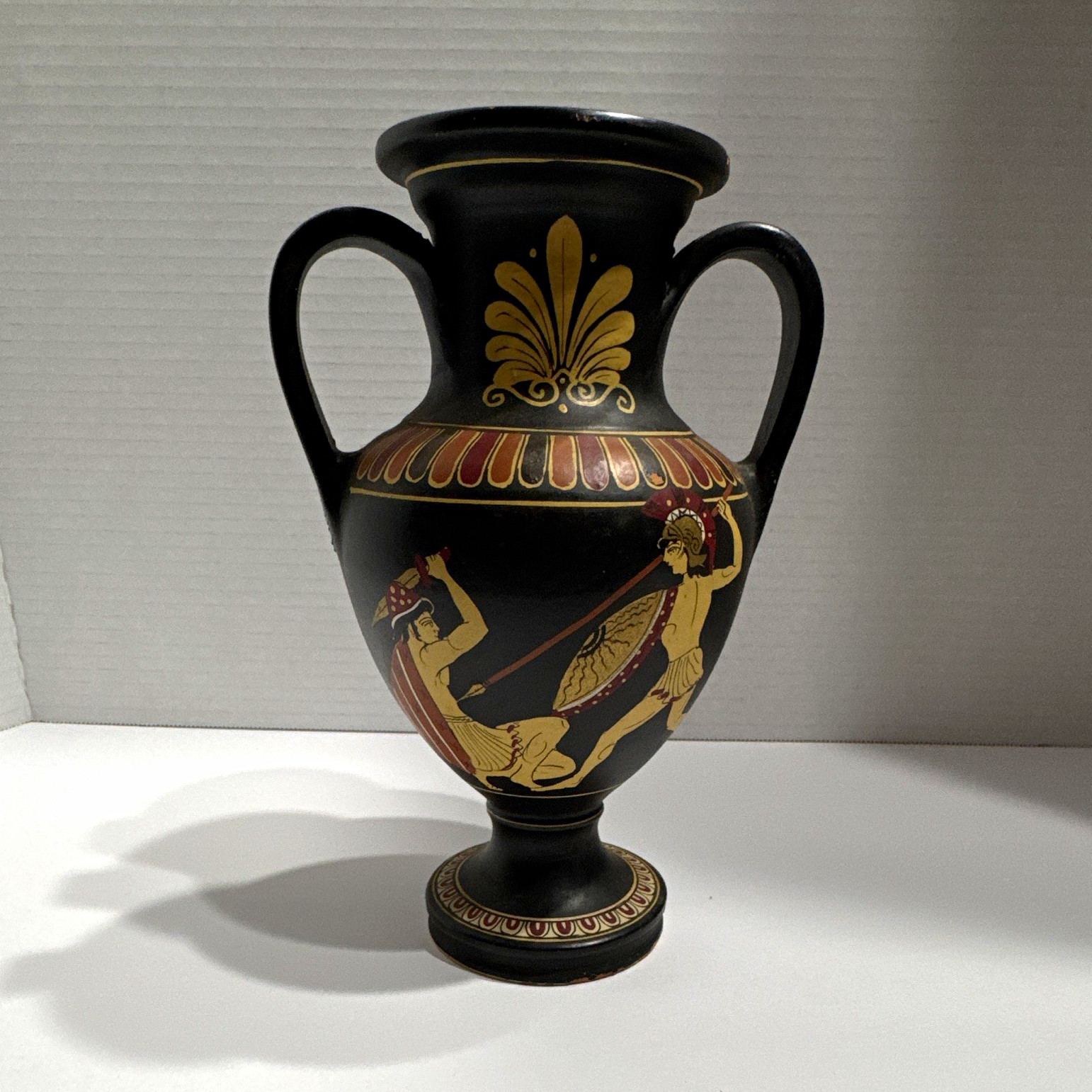 Vintage Hand Painted Greek Amphora Vase 8.5