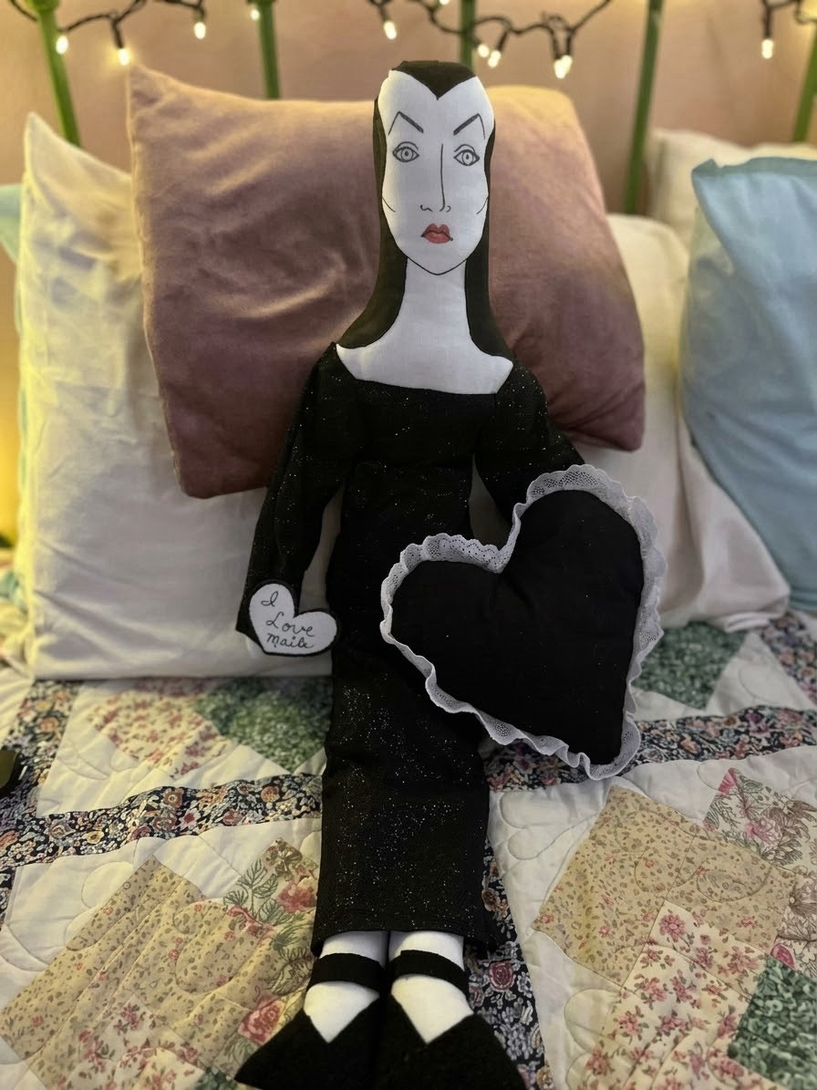 Rare VAMPIRA Stuffed Doll With Her Own Heart Shaped Pillow Limited Few  Made