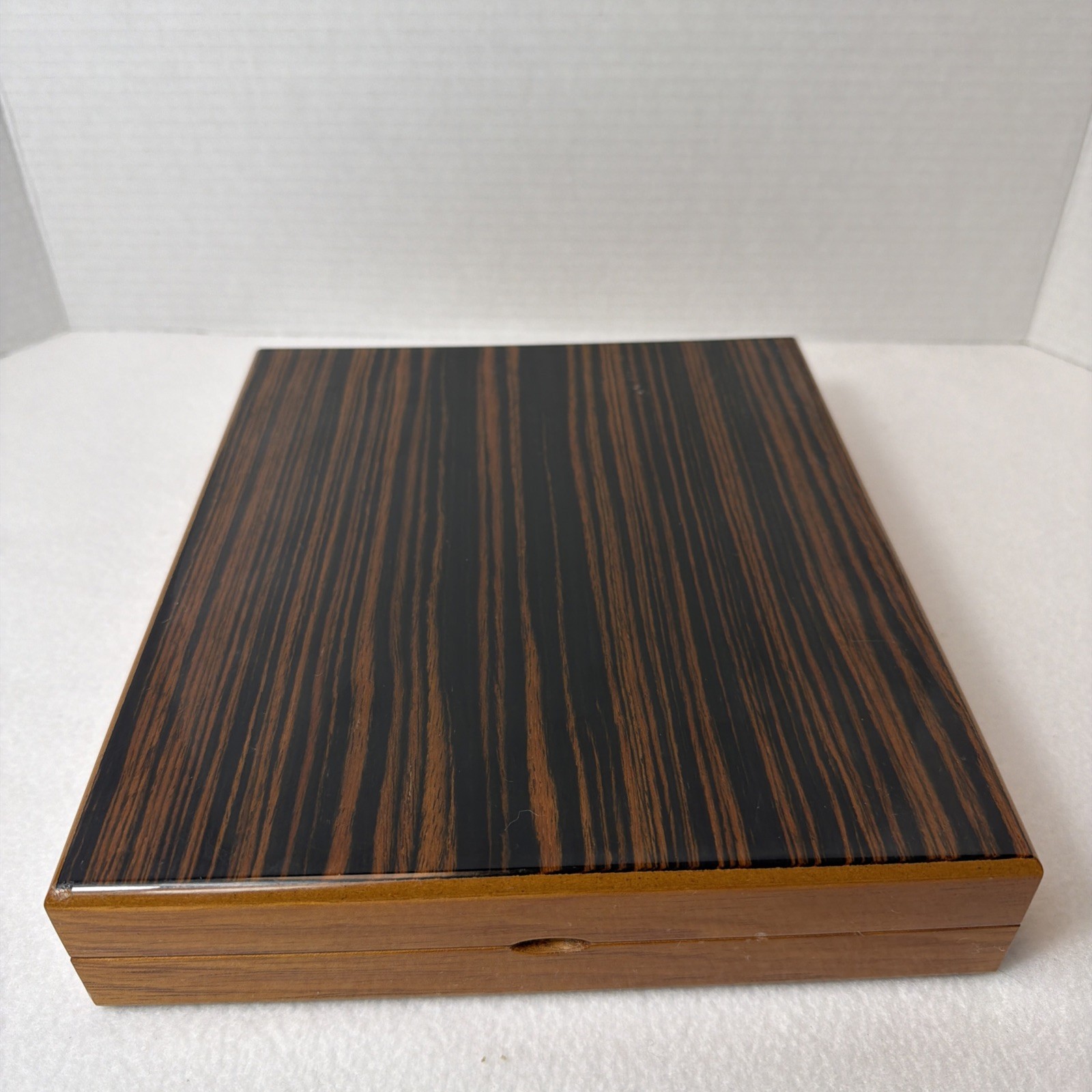 Vintage Mastro de Paja Cigar Box Humidor Zebra wood Made in Italy 