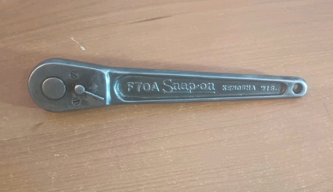 Snap On Tools USA Vintage 3/8” Drive Ratchet With RARE Needle Shift Lever F70A