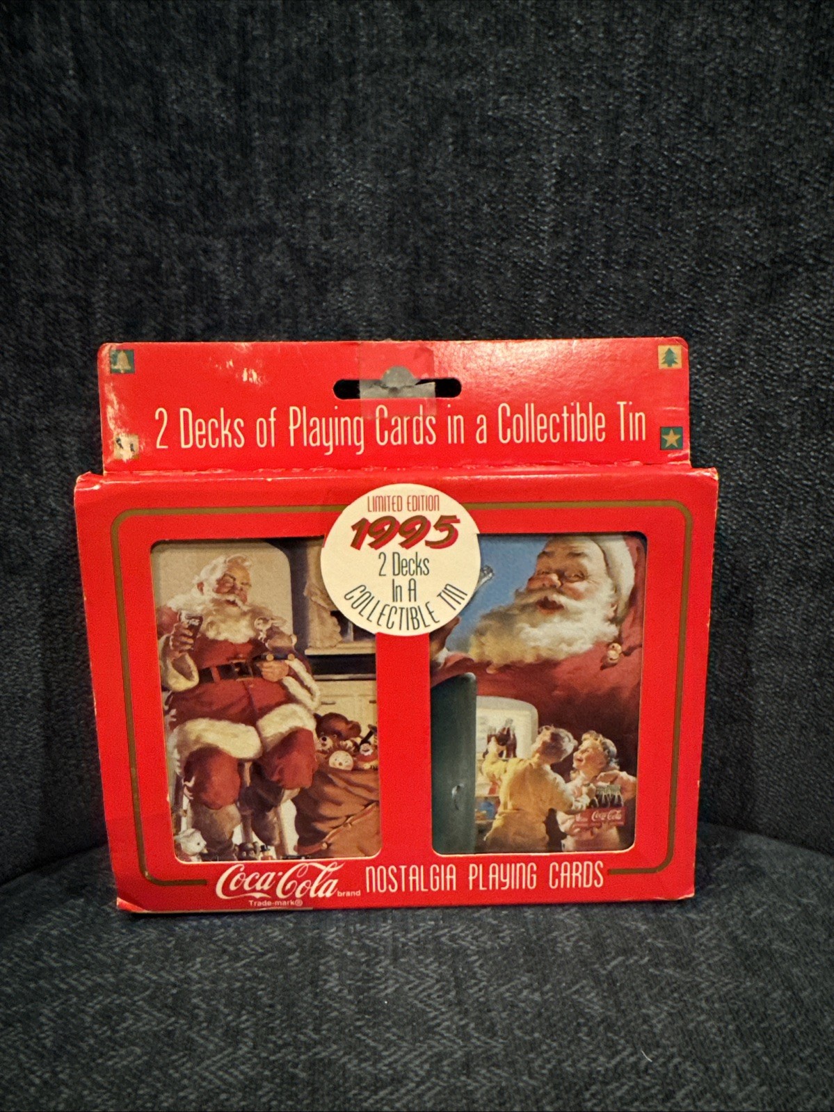 Vintage 1995 Coca-Cola Nostalgia Playing Cards 2 Decks In Collectible Tin Sealed