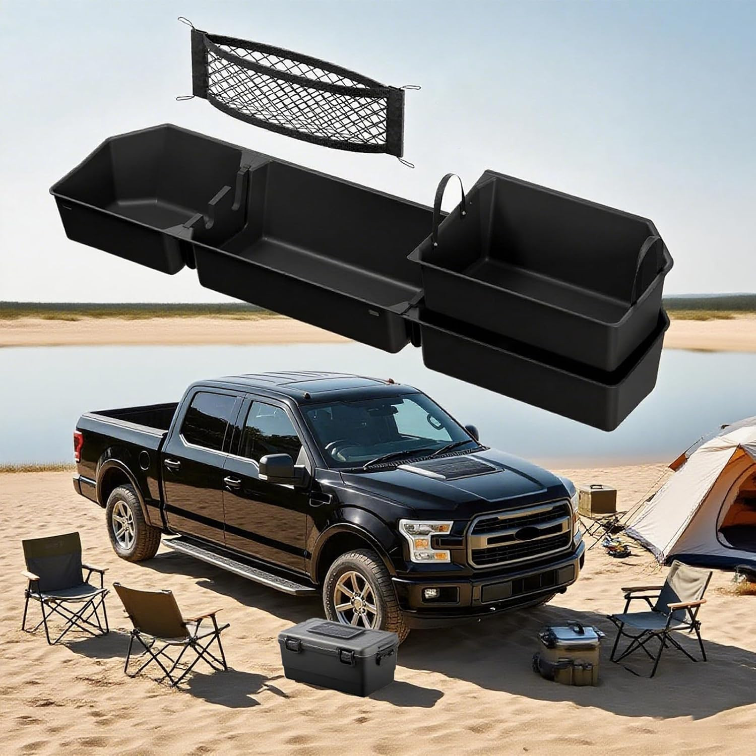 Rear under Seat Storage Box for 2015-2026 Ford F150 | Rear under Seat Storage Bo