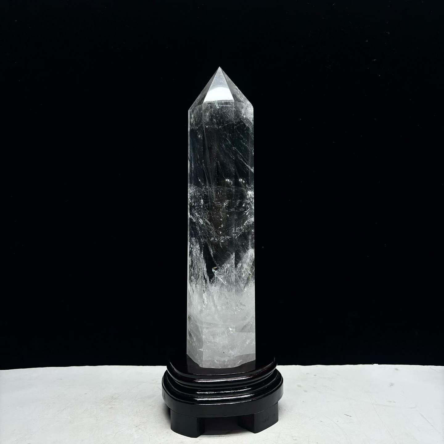 5LB Top Natural Clear Quartz Obelisk Crystal Wand Energy Reiki Tower + base