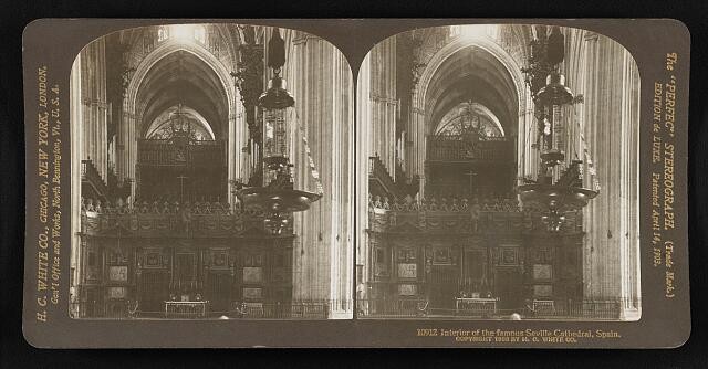 Photo:Seville Cathedral Spain 1908 Interior Gothic Nave Stereo View