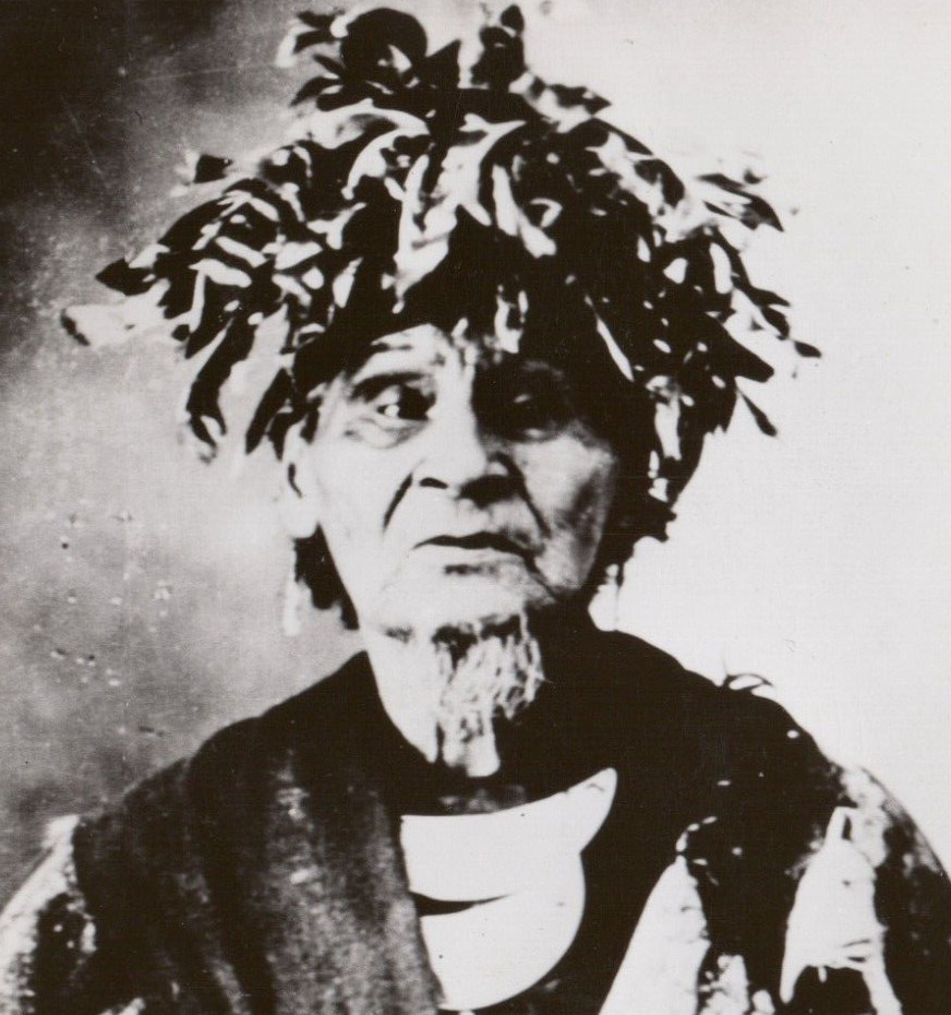Indian Chief of Chippewa Shoppenagon Grayling Michigan RPPC Postcard