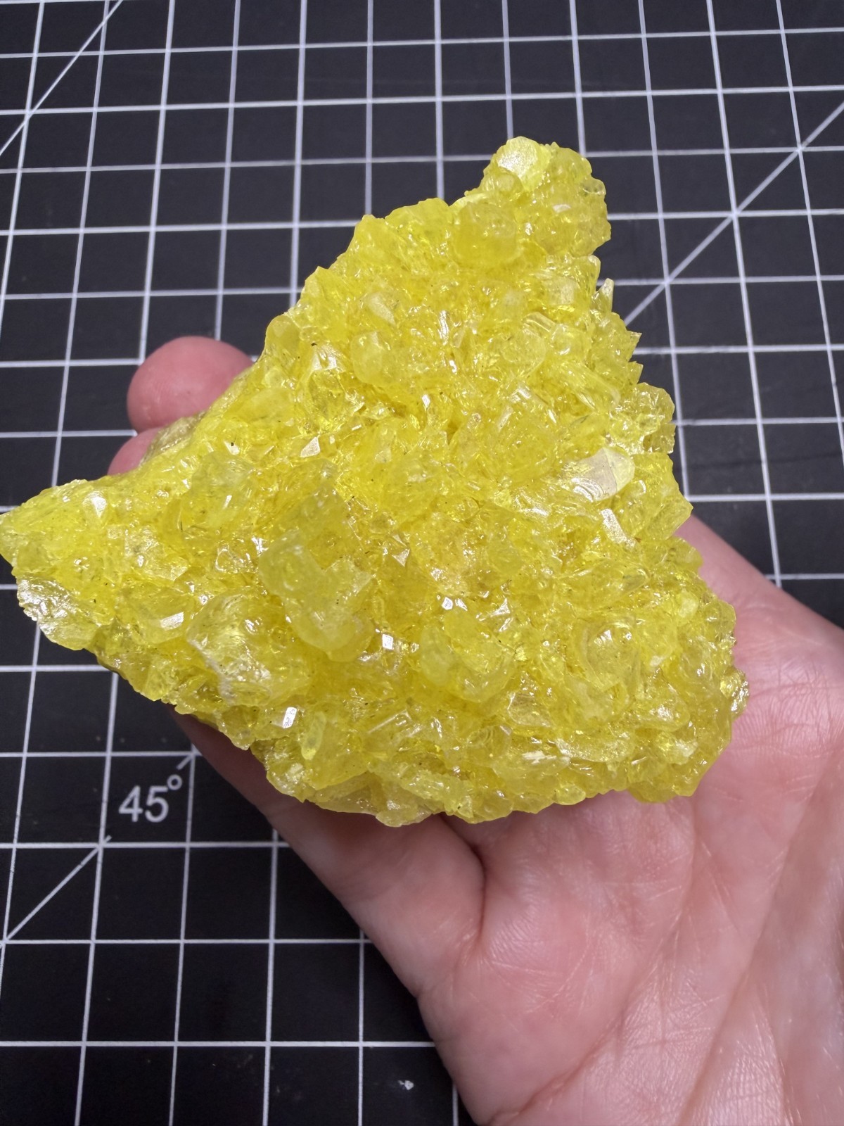 Native Sulfur Crystal Specimen 115g Bright Yellow Raw Mineral