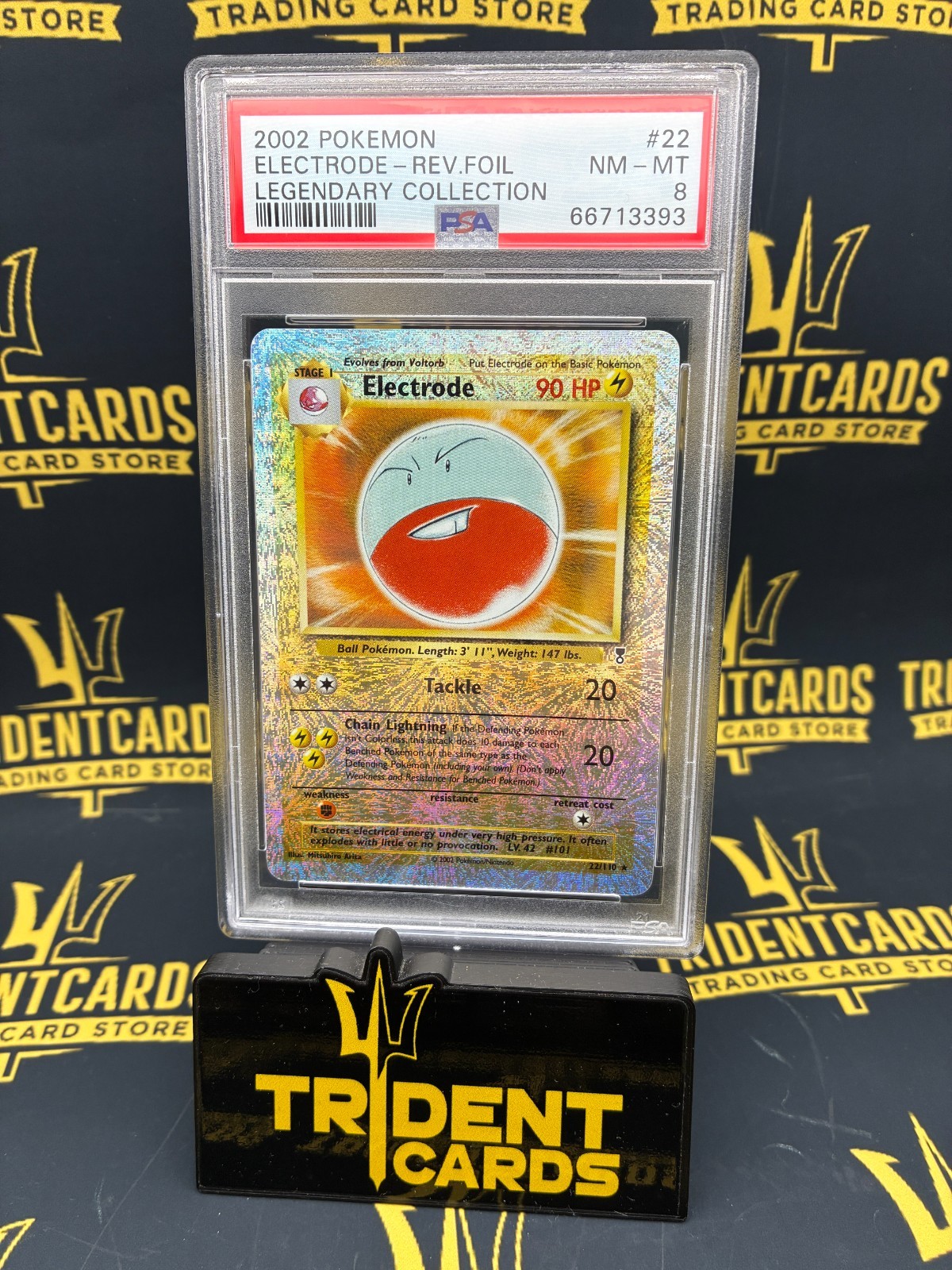 2002 POKEMON LEGENDARY COLLECTION #22 ELECTRODE-REV.FOIL PSA 8