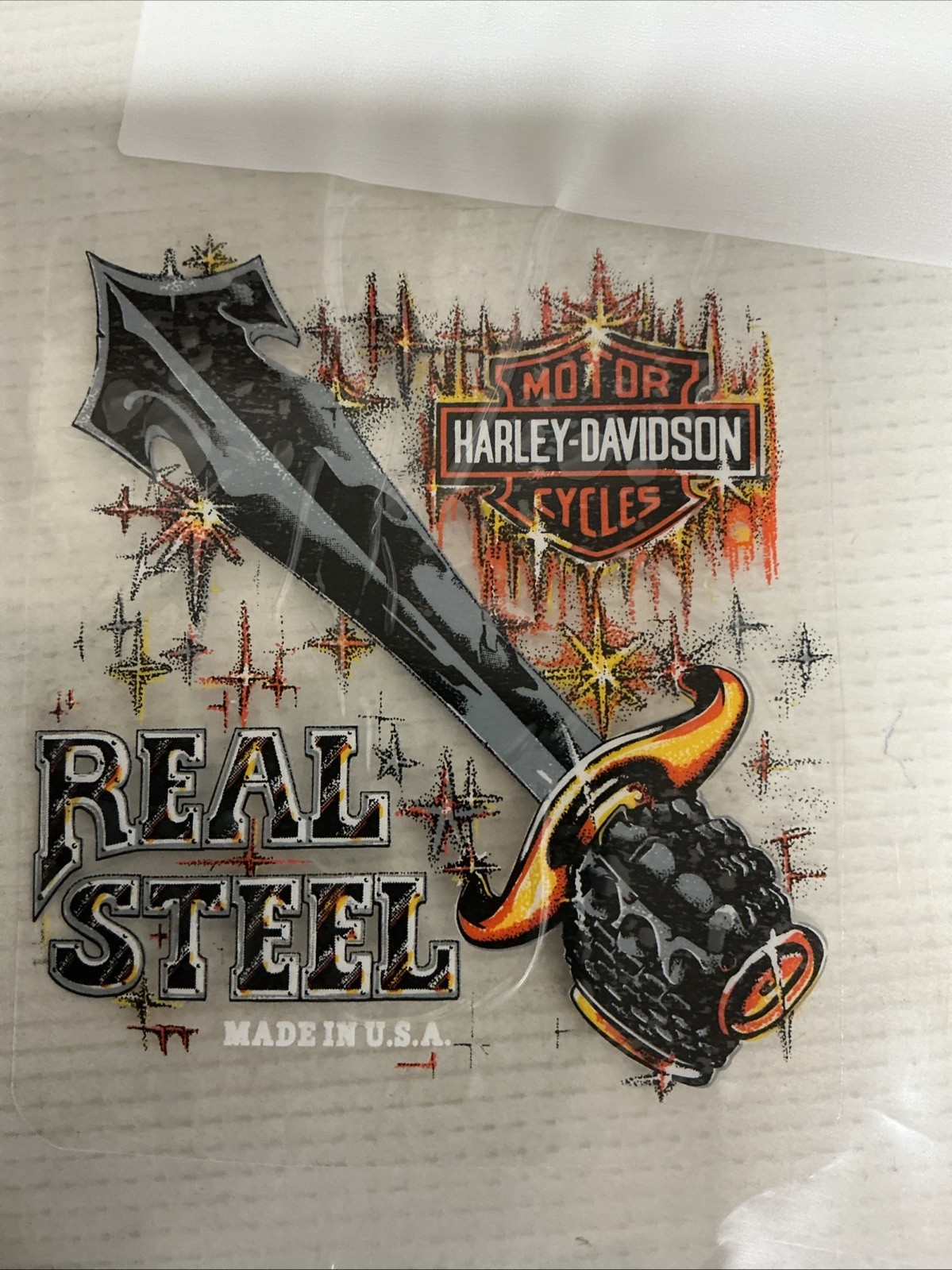Harley Davidson “Real Steel” Decal (inside)  3.5” x 4”