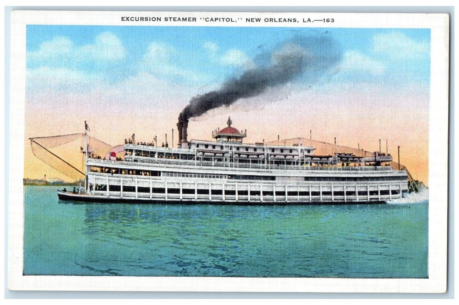 c1930's Excursion Steamer Ship Capitol New Orleans Louisiana LA Vintage Postcard
